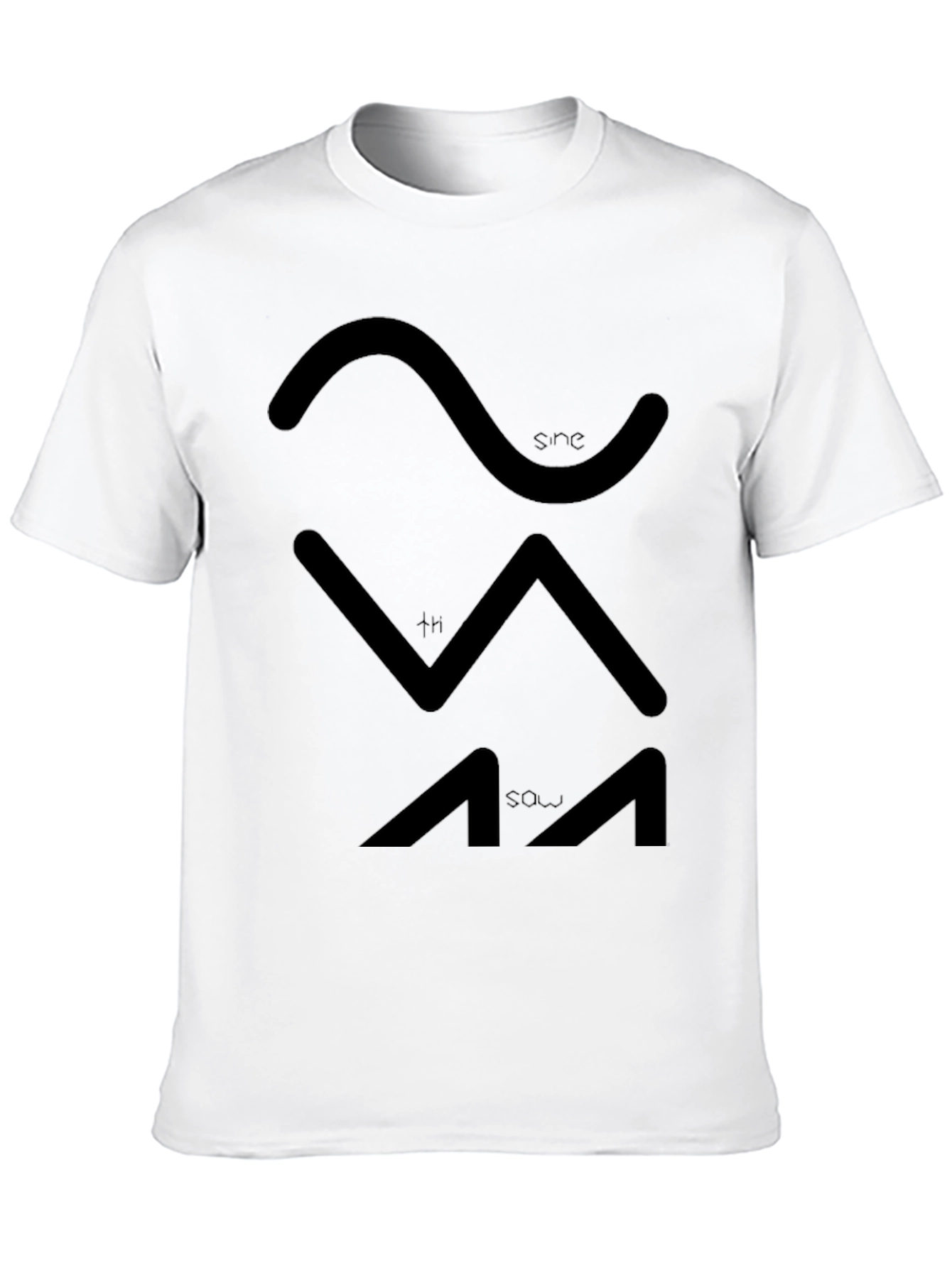 Sine Sawtooth Wave Black T-Shirt