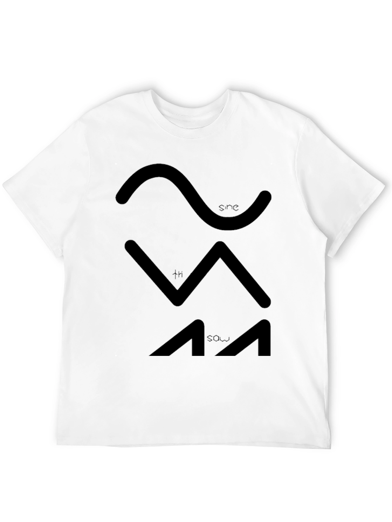 Sine Sawtooth Wave Black T-Shirt