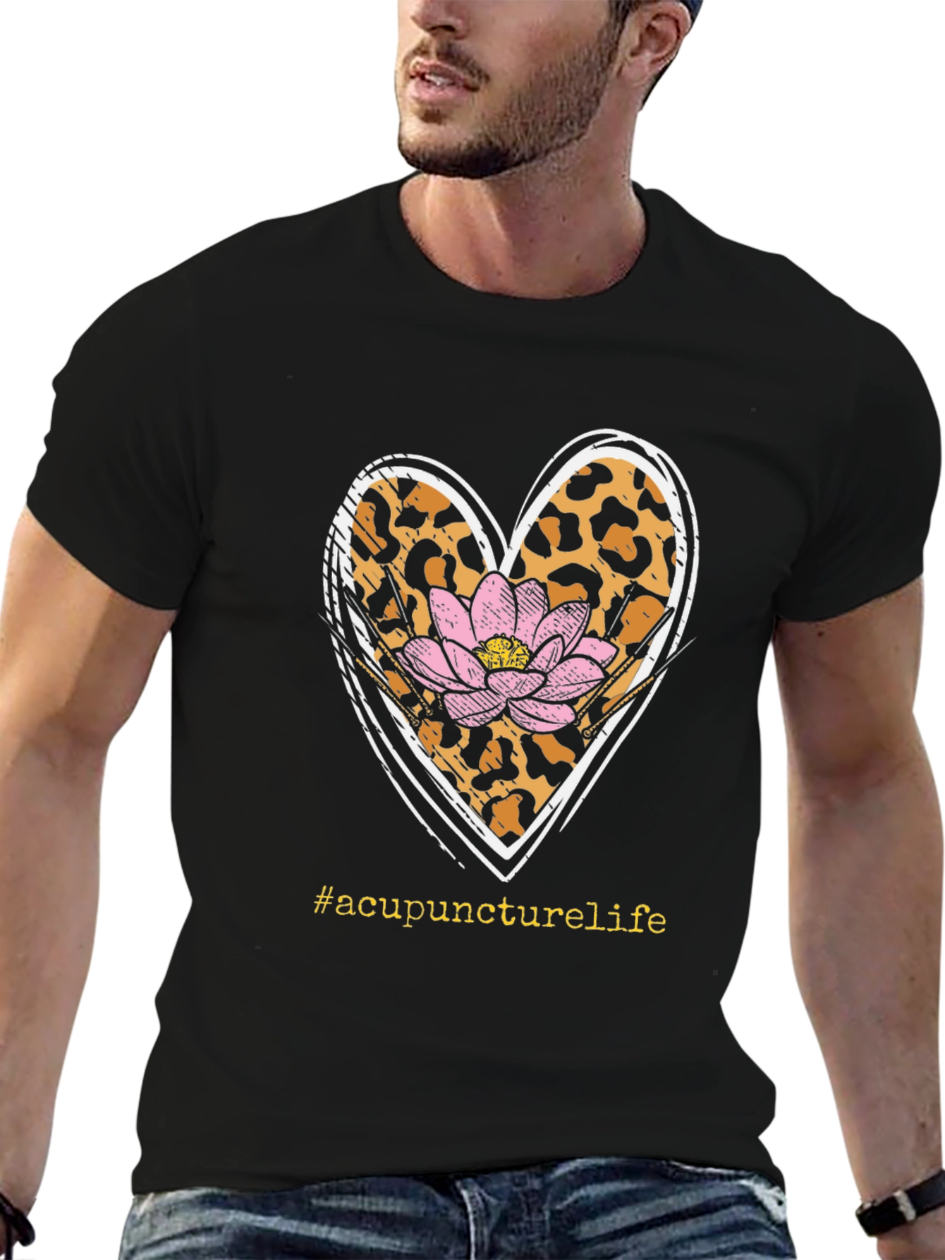 Acupuncture Life Tee - Leopard Heart & Lotus