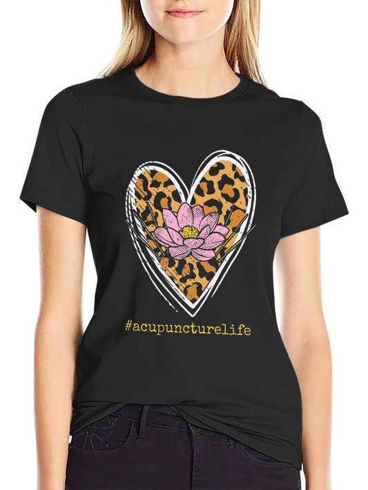 Acupuncture Life Tee - Leopard Heart & Lotus