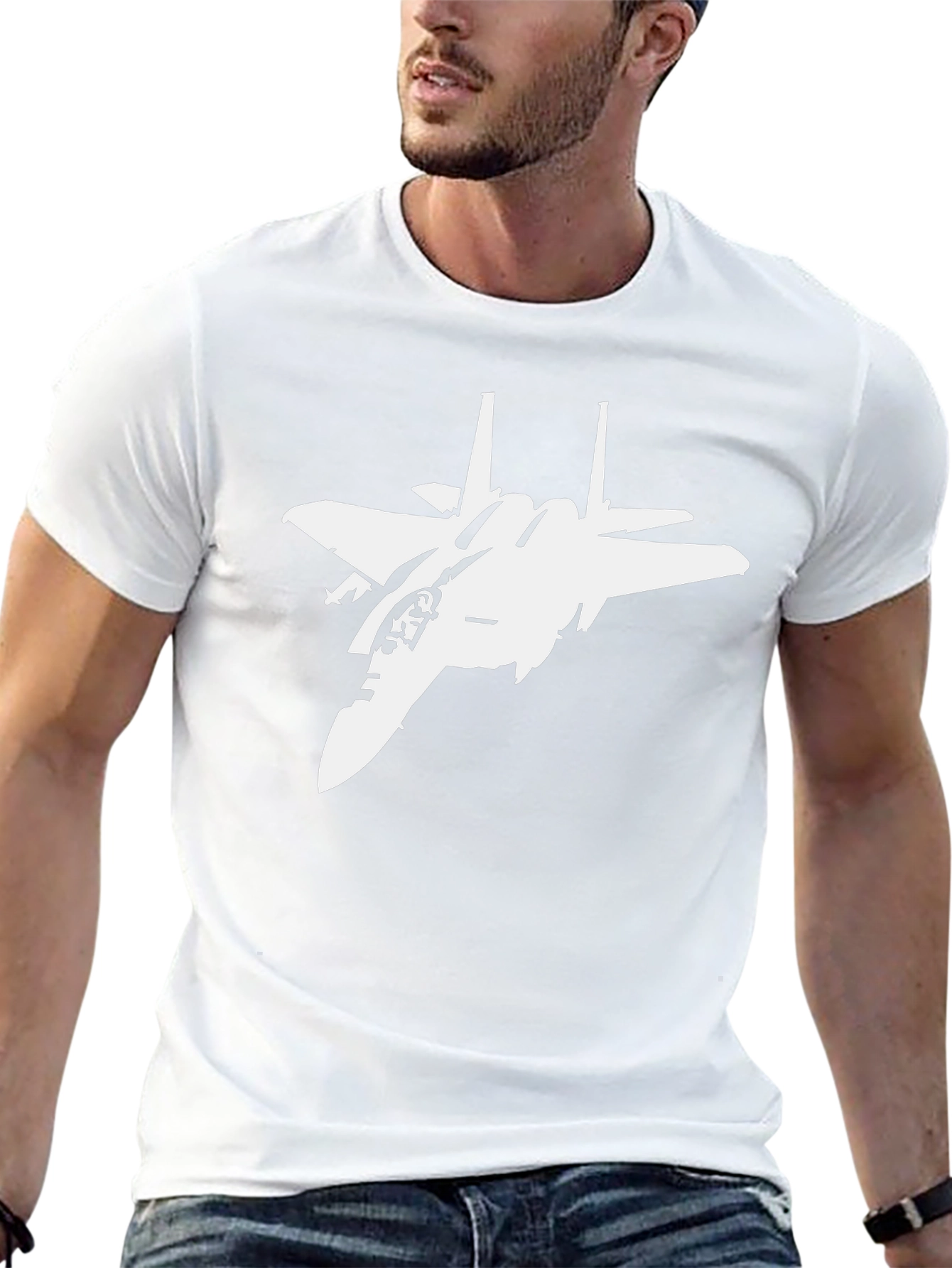 Jet Fighter Graphic T-Shirt - Black