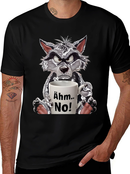 Ähm.. No! Wolf Graphic T-Shirt Funny Animal Tee