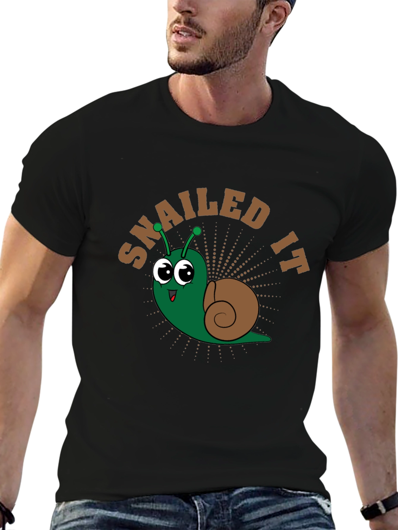 Snailed It Cartoon Snail Graphic T-Shirt