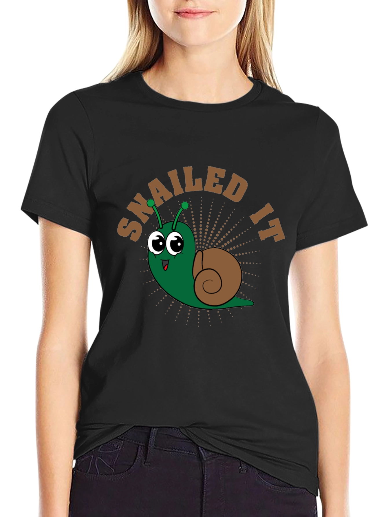 Snailed It Cartoon Snail Graphic T-Shirt
