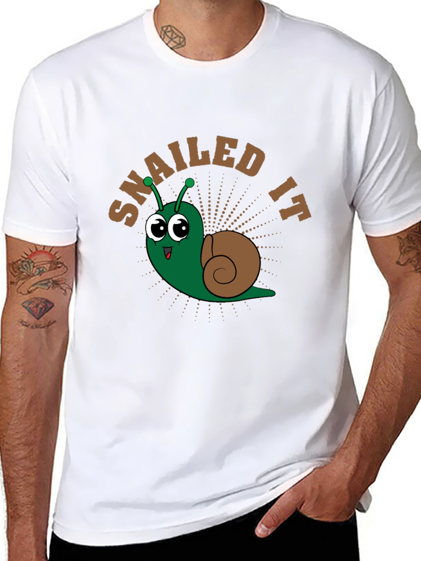Snailed It Cartoon Snail Graphic T-Shirt