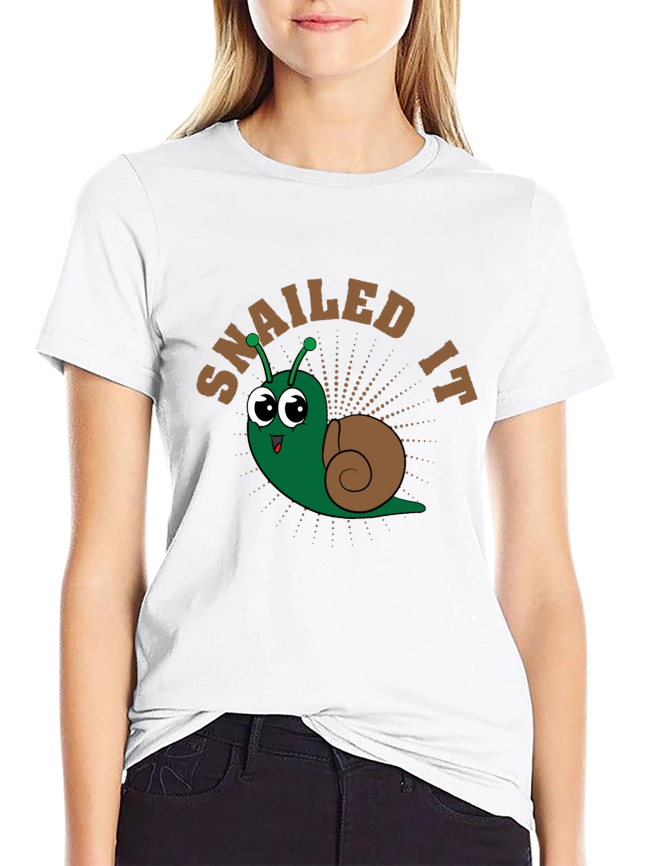 Snailed It Cartoon Snail Graphic T-Shirt
