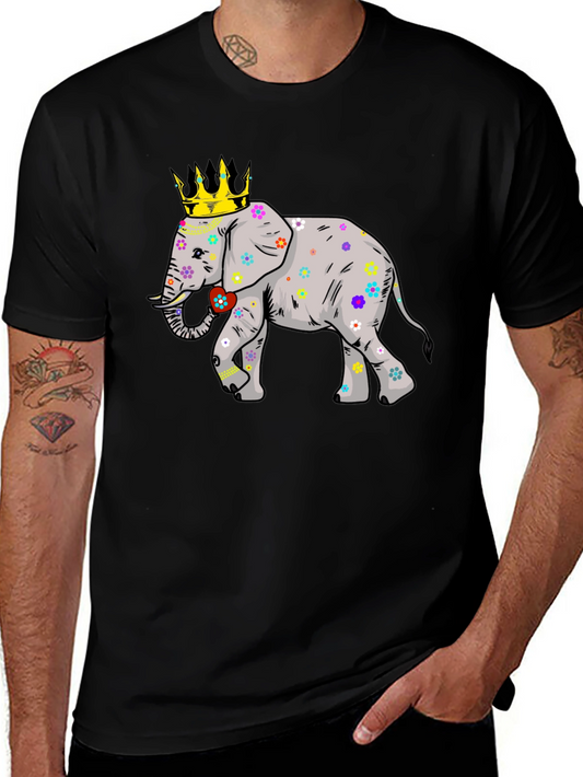 Elephant King Graphic Tee - Black Cotton