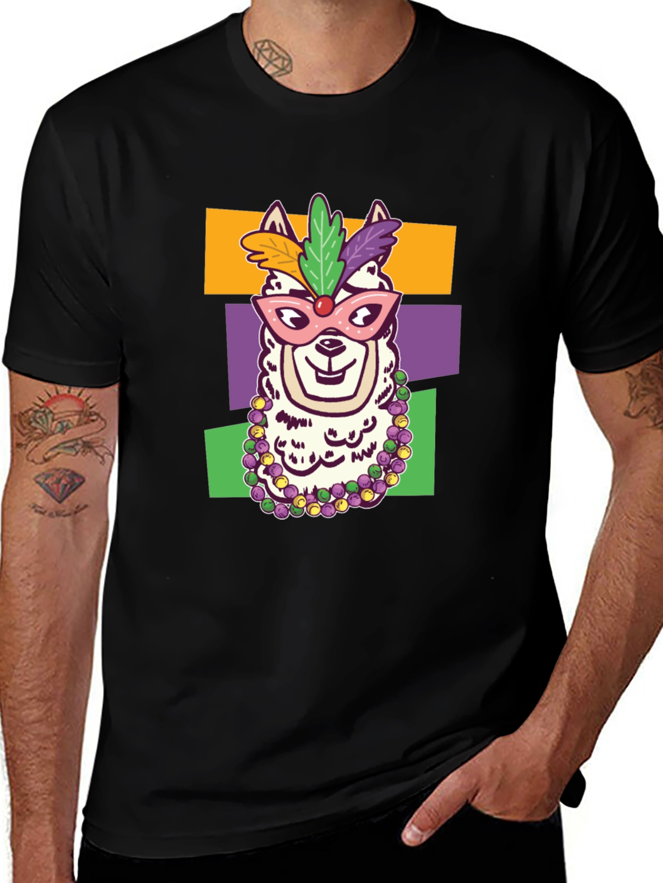 Mardi Gras Llama T-Shirt - Party Animal Tee