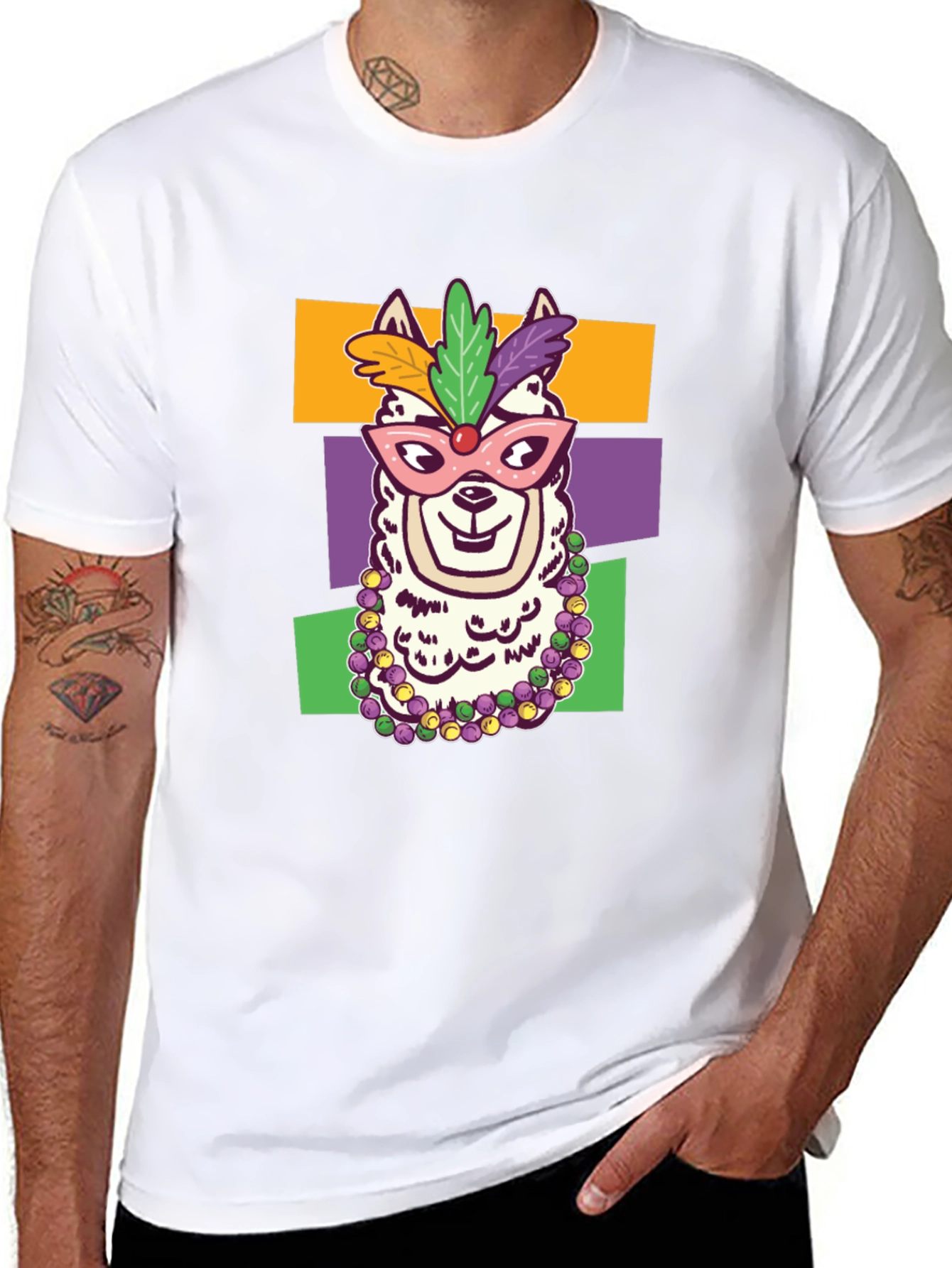 Mardi Gras Llama T-Shirt - Party Animal Tee