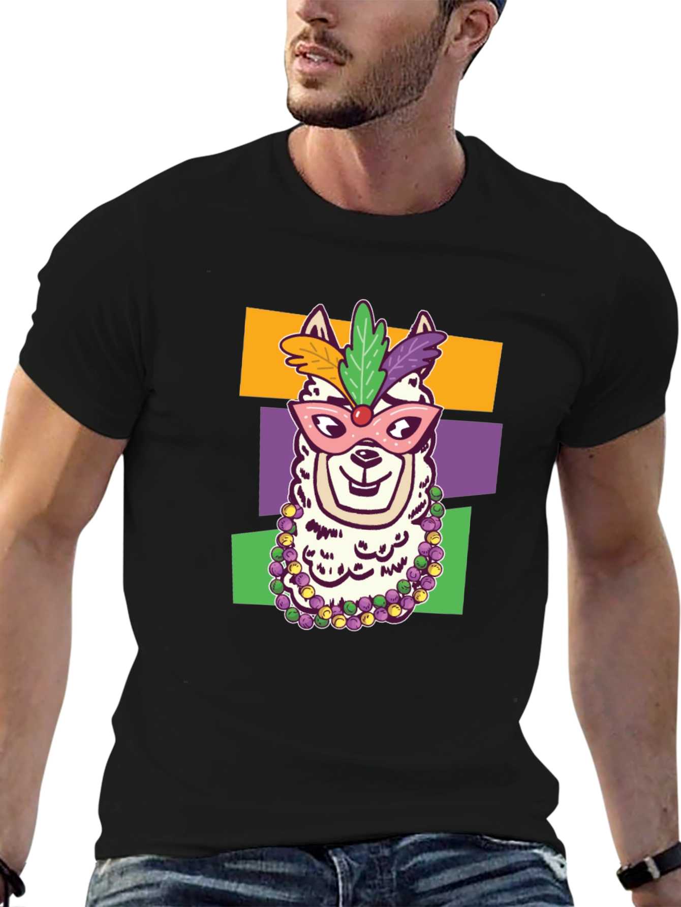 Mardi Gras Llama T-Shirt - Party Animal Tee