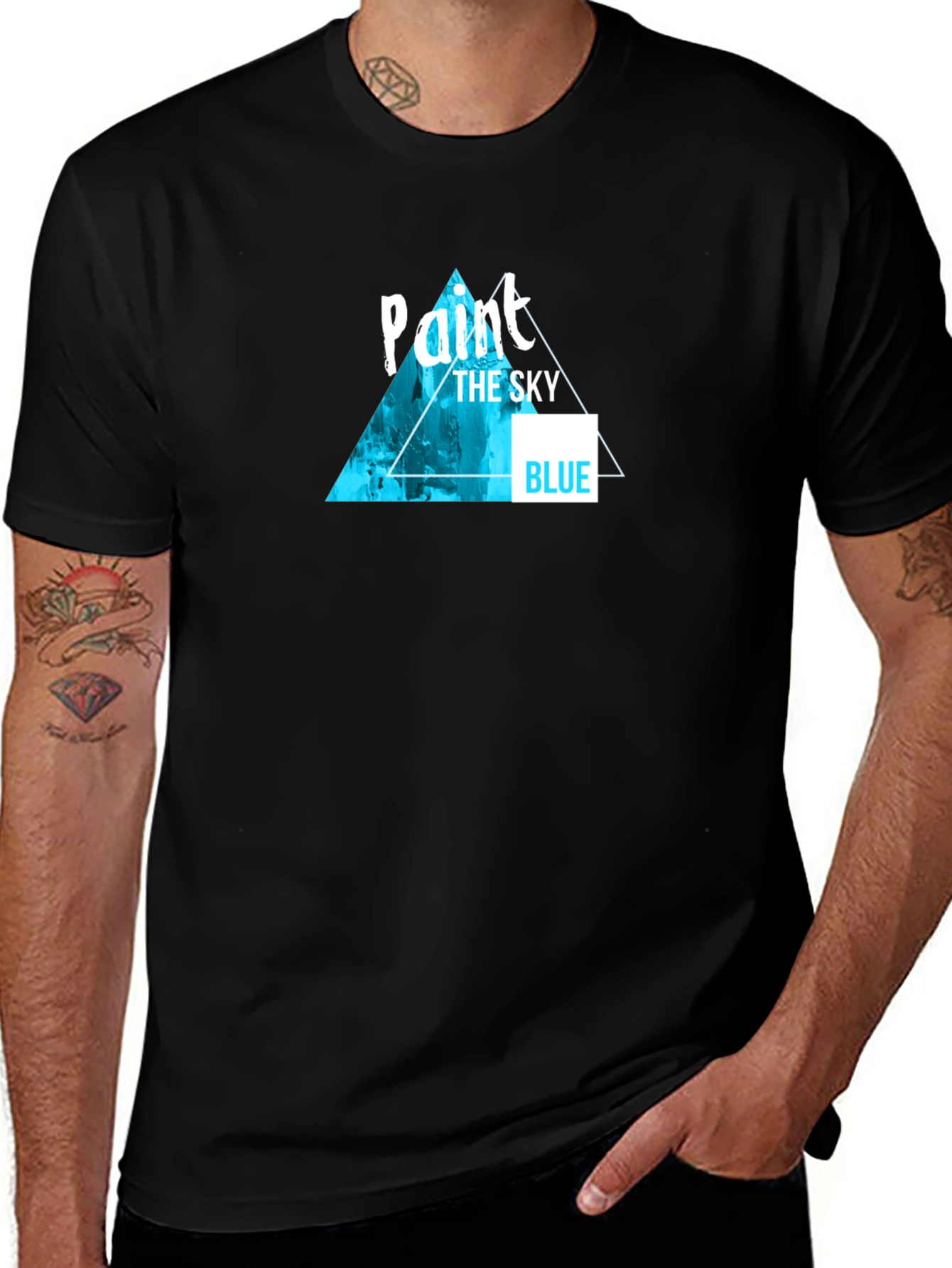 Paint The Sky Blue Graphic Tee - Modern Design