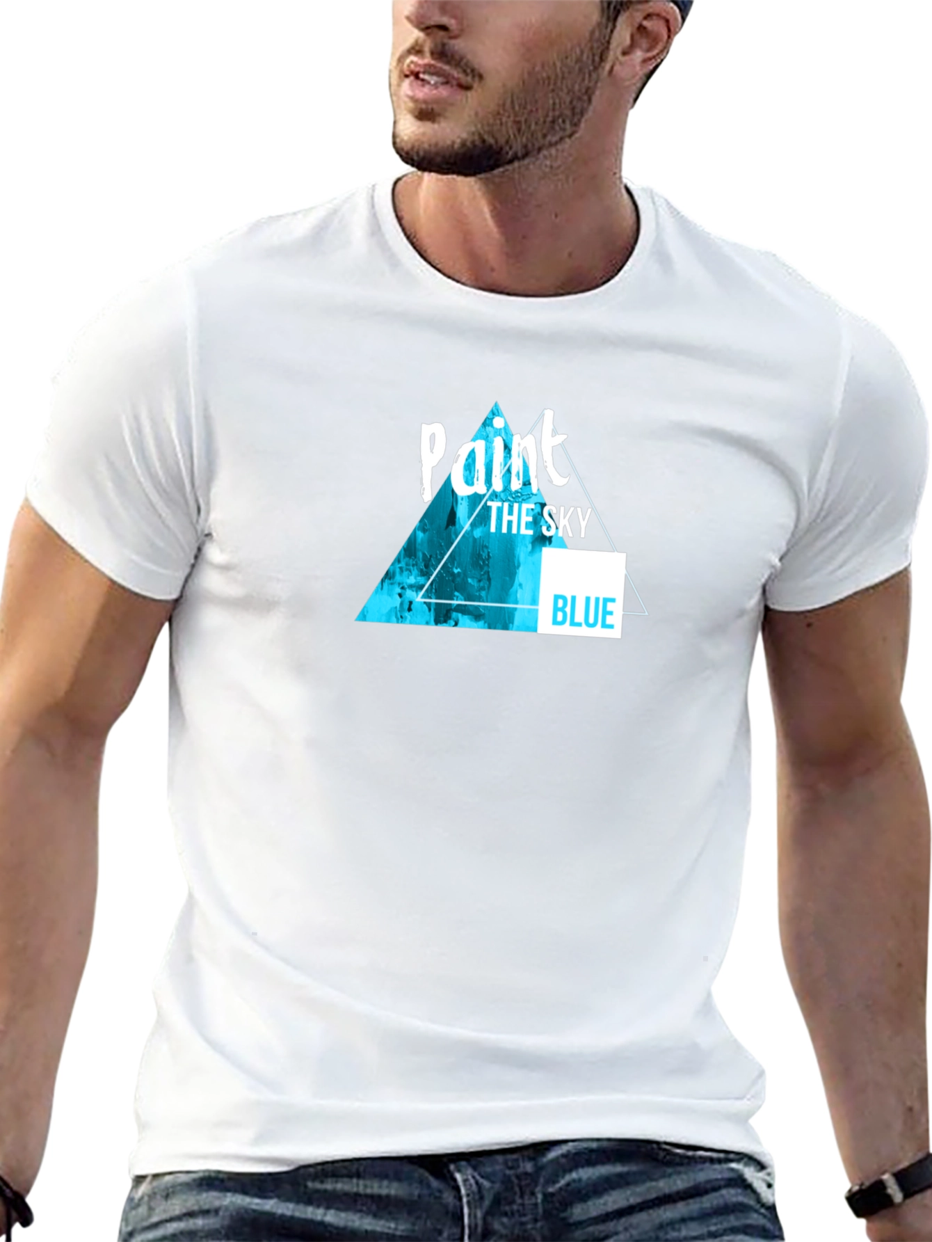 Paint The Sky Blue Graphic Tee - Modern Design