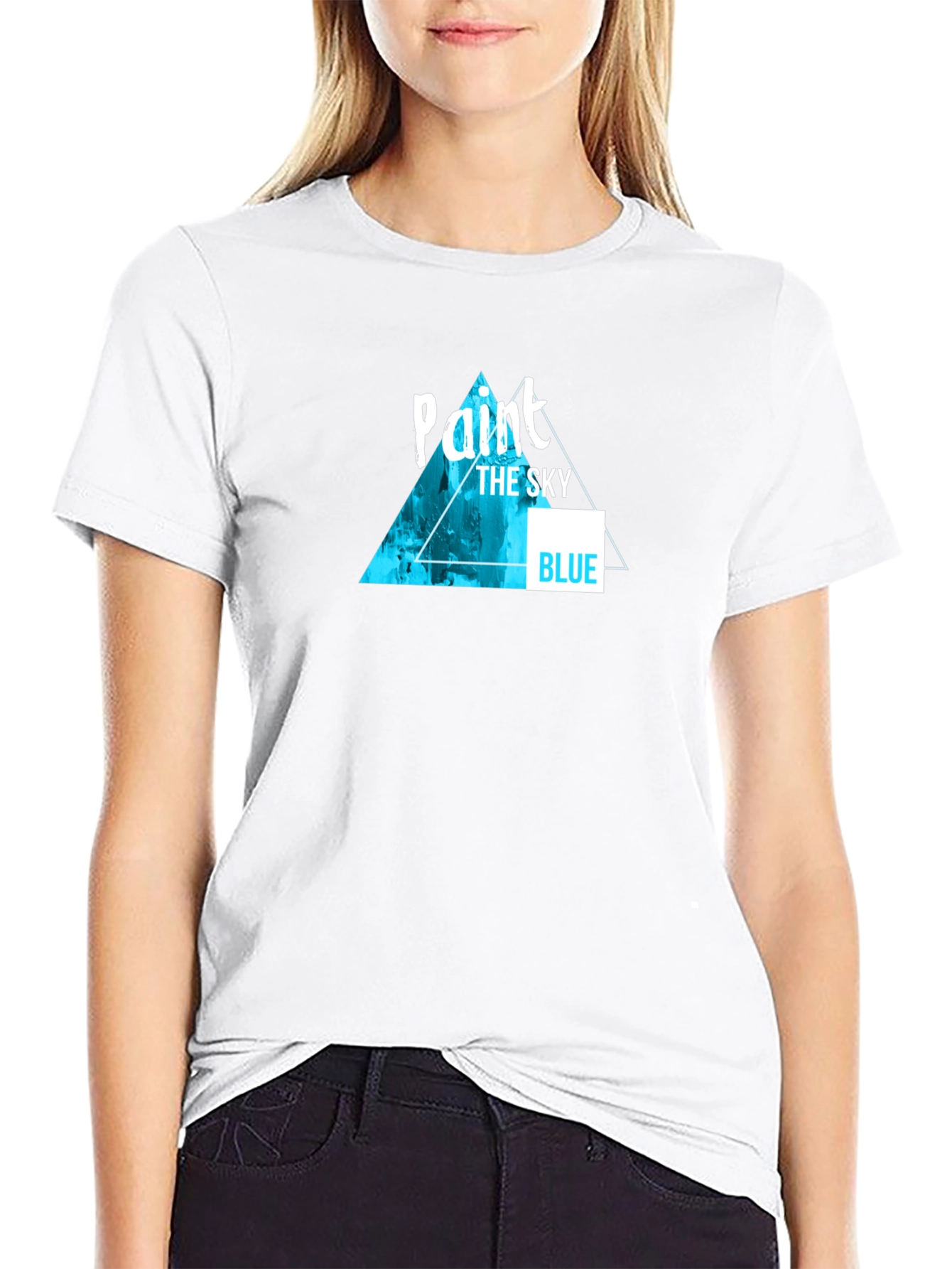 Paint The Sky Blue Graphic Tee - Modern Design