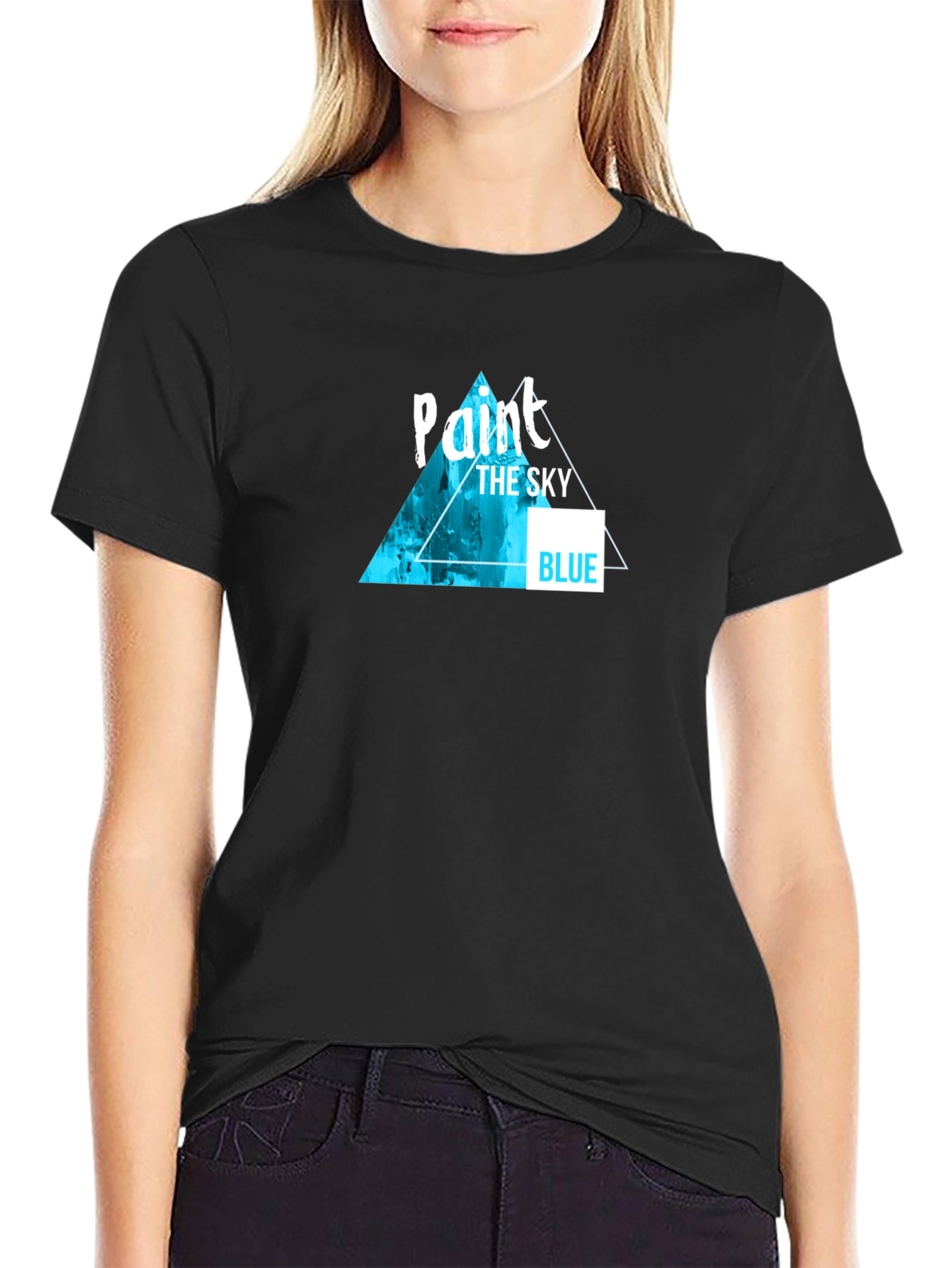 Paint The Sky Blue Graphic Tee - Modern Design