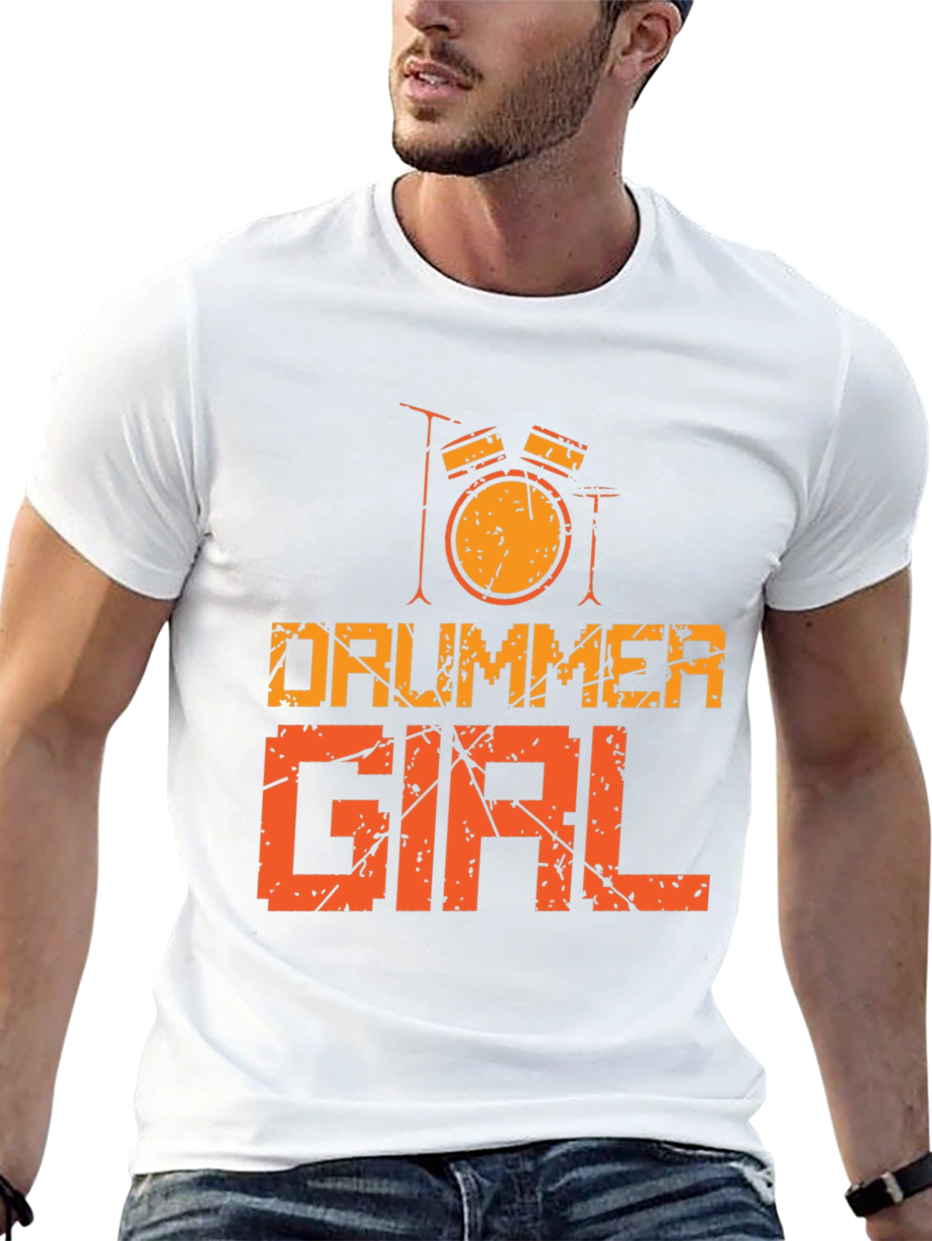 Drummer Girl Graphic Tee - Music Lovers T-Shirt