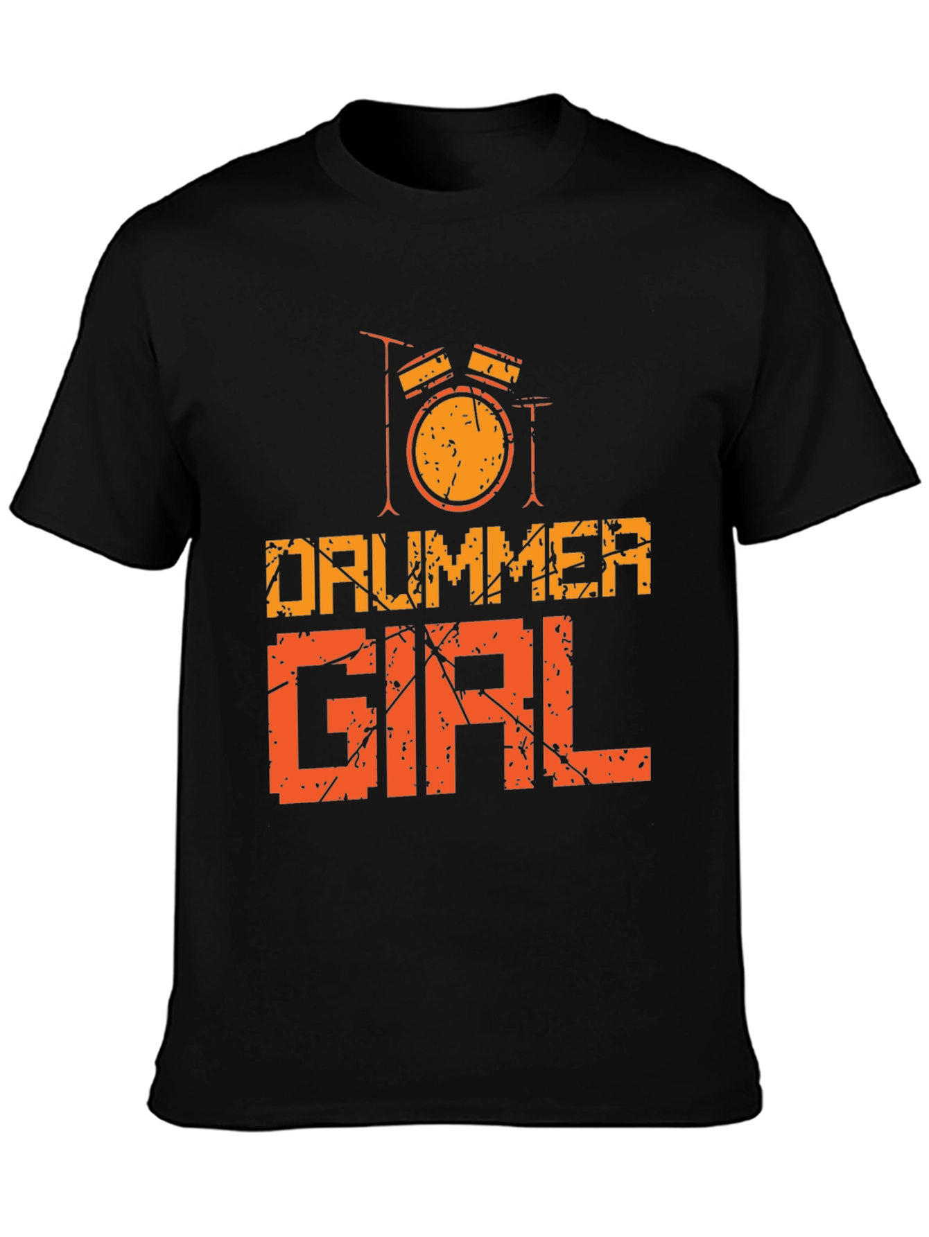 Drummer Girl Graphic Tee - Music Lovers T-Shirt