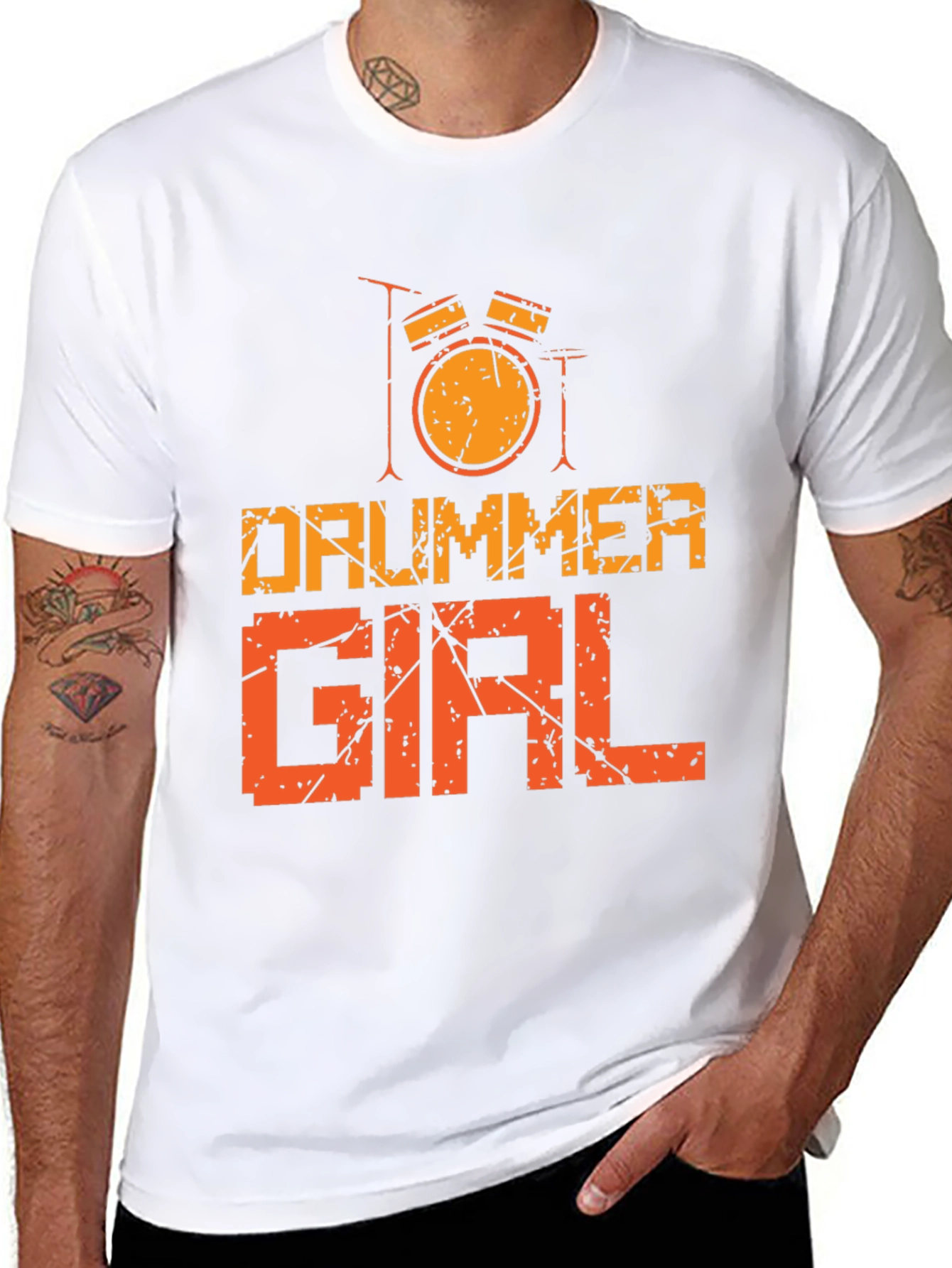 Drummer Girl Graphic Tee - Music Lovers T-Shirt