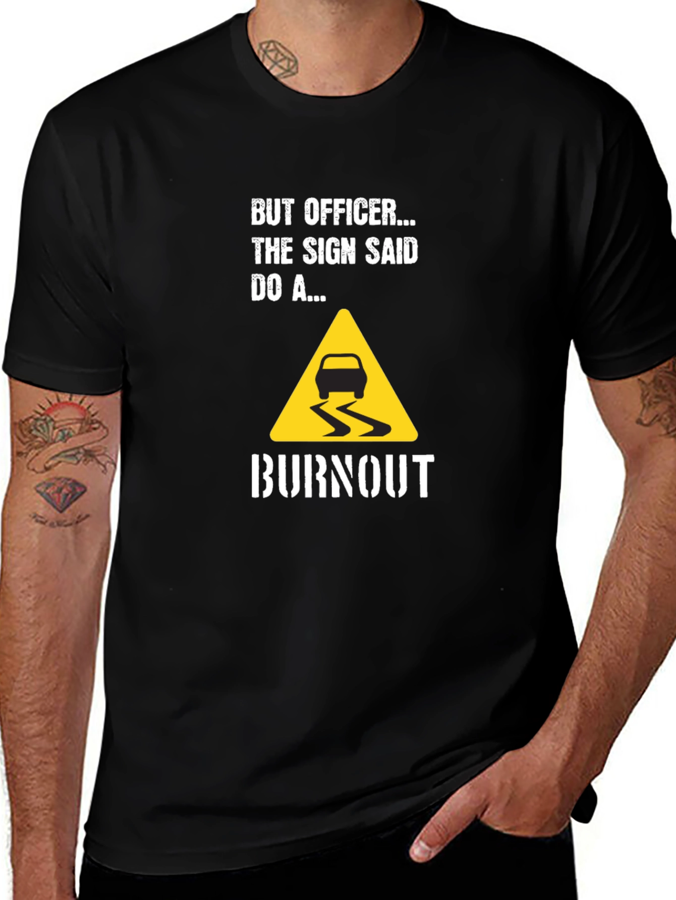 But Officer Burnout Graphic Tee - Mens Black T-Shirt