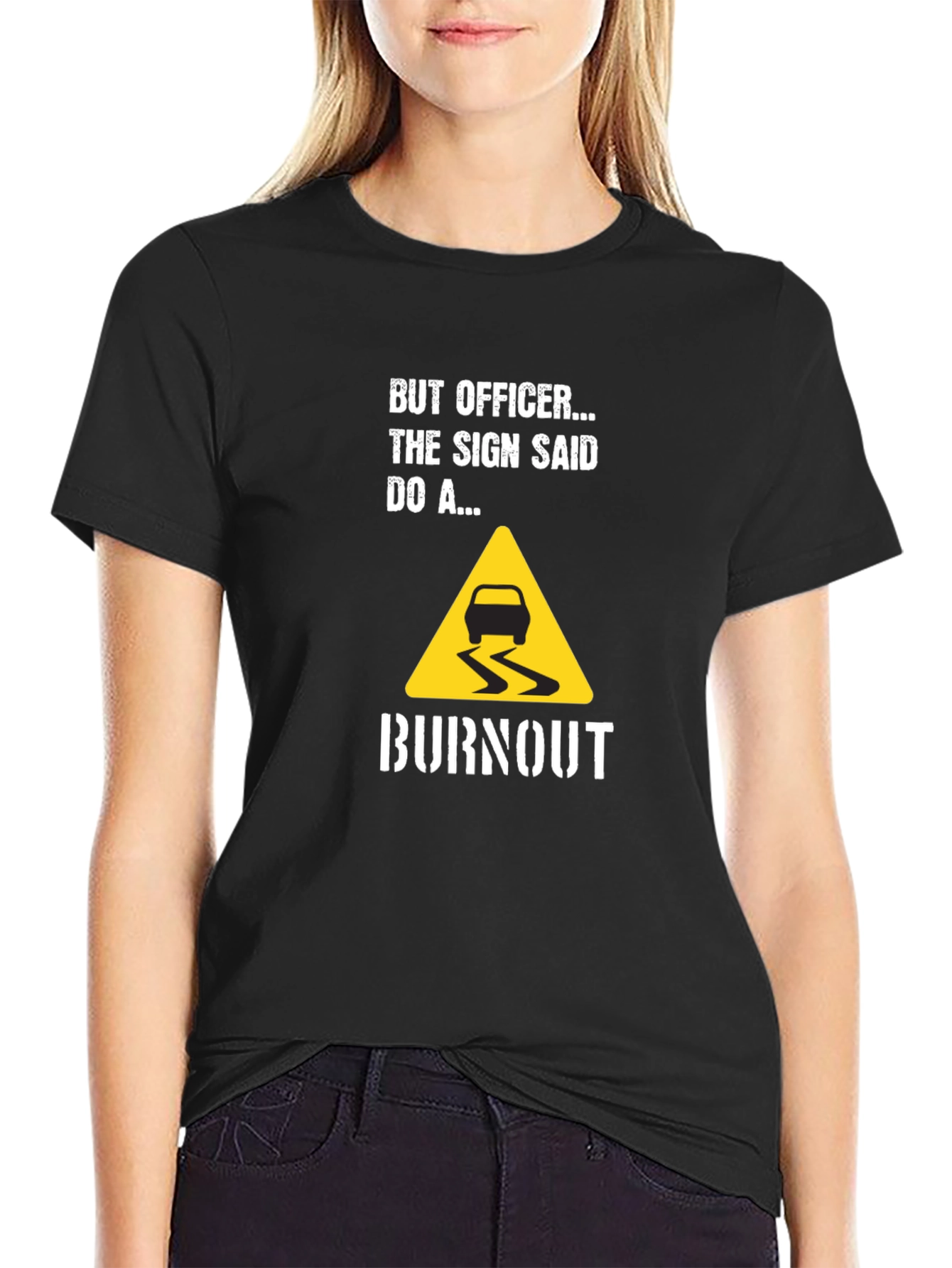 But Officer Burnout Graphic Tee - Mens Black T-Shirt