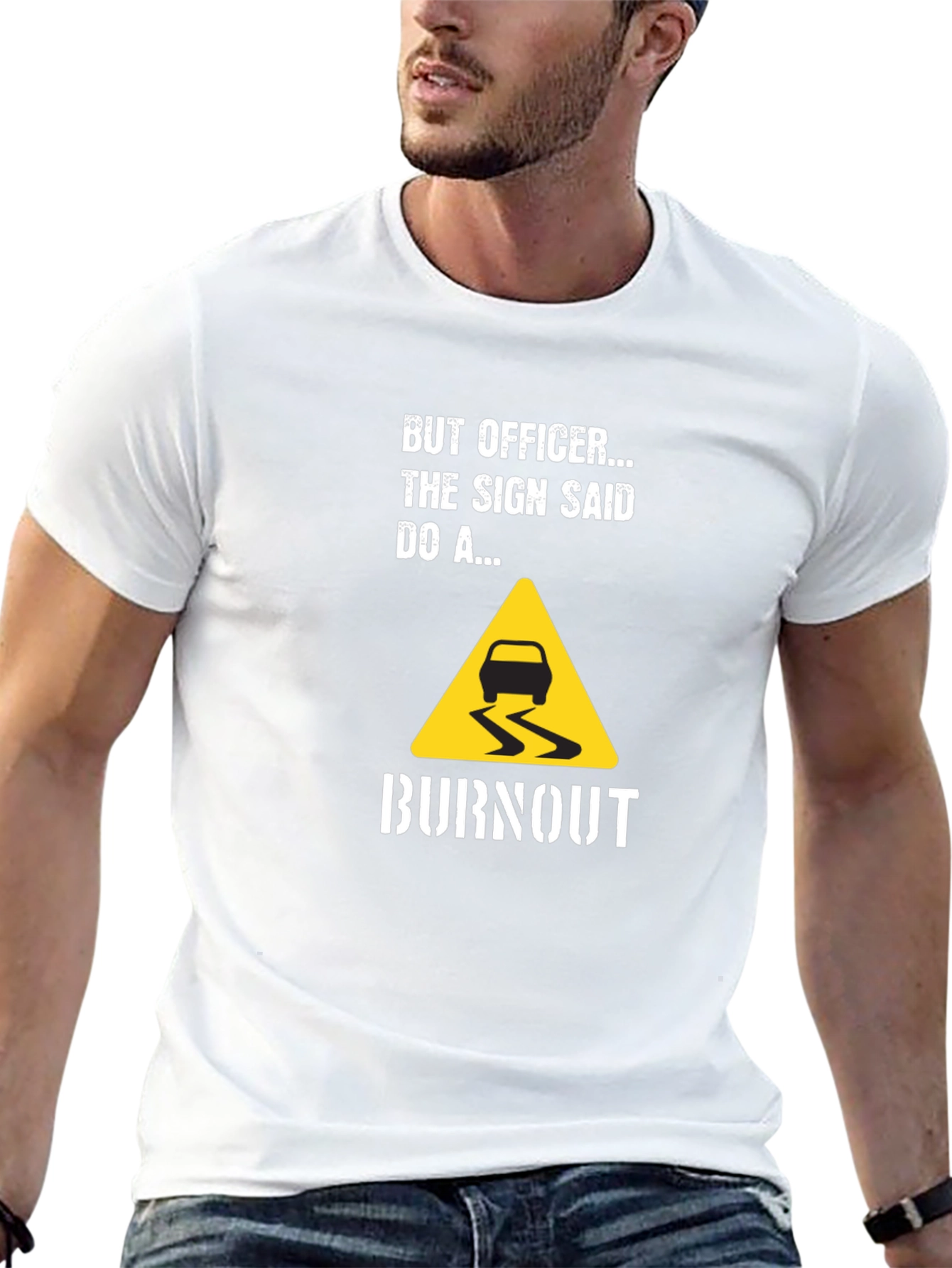 But Officer Burnout Graphic Tee - Mens Black T-Shirt