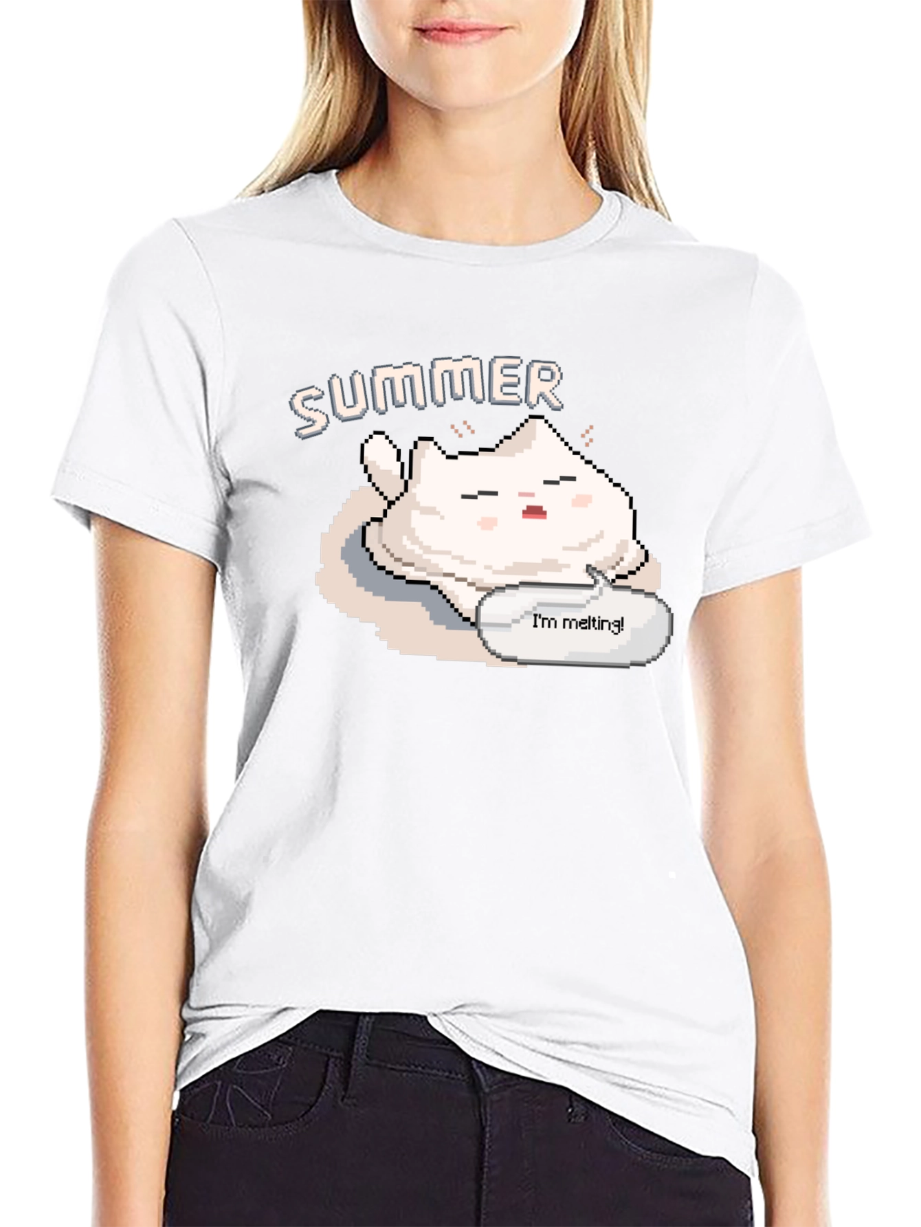 Summer Melting Cat T-Shirt