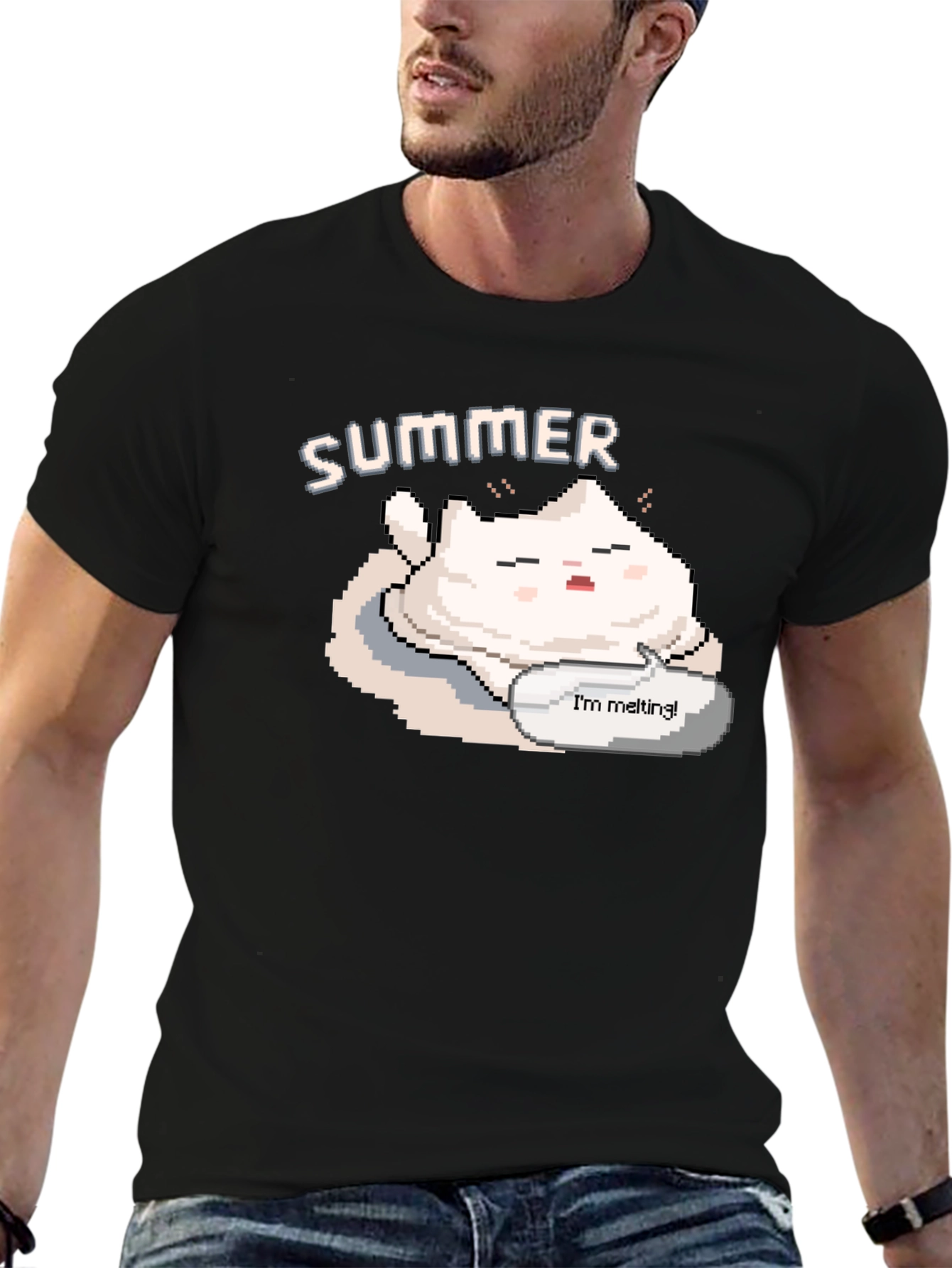 Summer Melting Cat T-Shirt