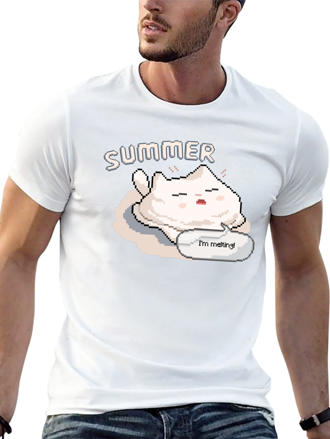 Summer Melting Cat T-Shirt