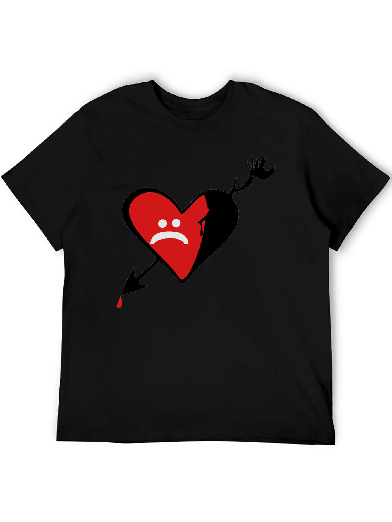 Sad Heart Arrow T-Shirt - Dark Graphic Tee