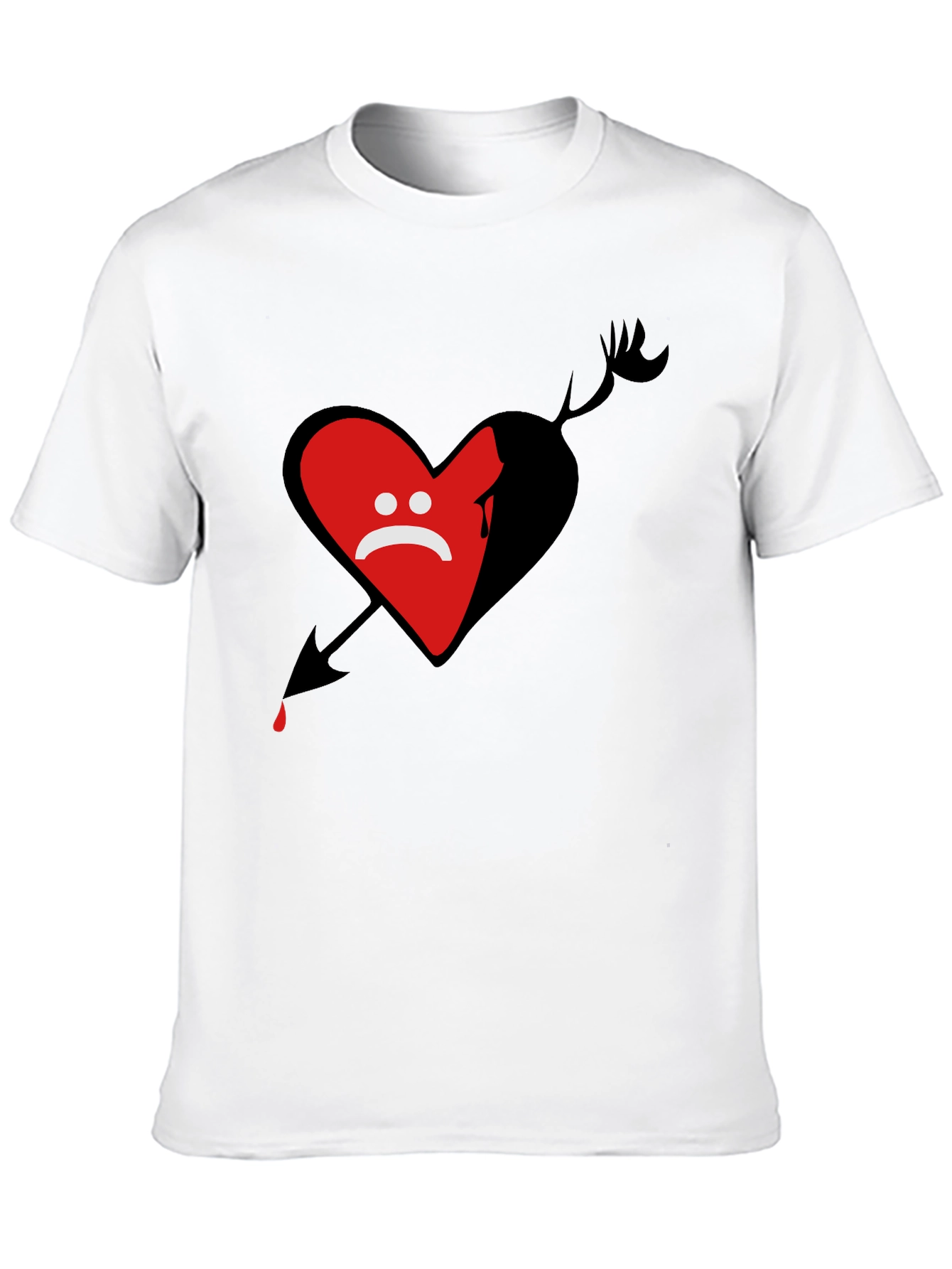 Sad Heart Arrow T-Shirt - Dark Graphic Tee
