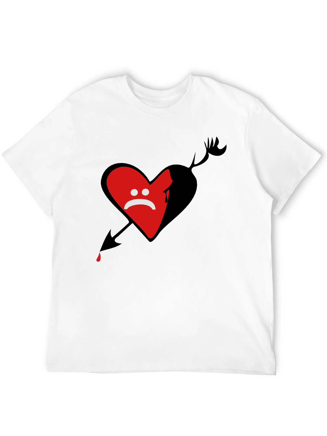 Sad Heart Arrow T-Shirt - Dark Graphic Tee