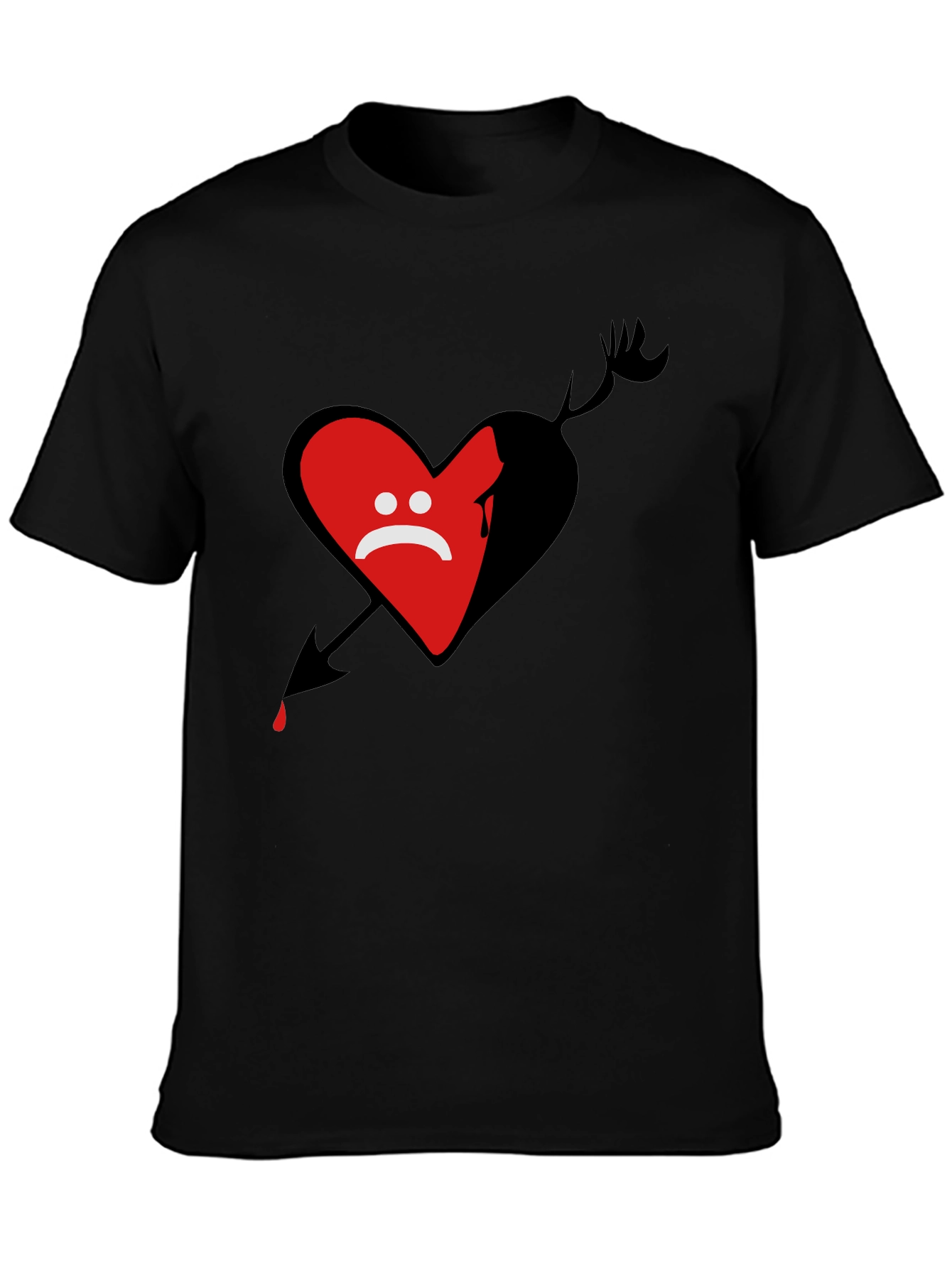 Sad Heart Arrow T-Shirt - Dark Graphic Tee
