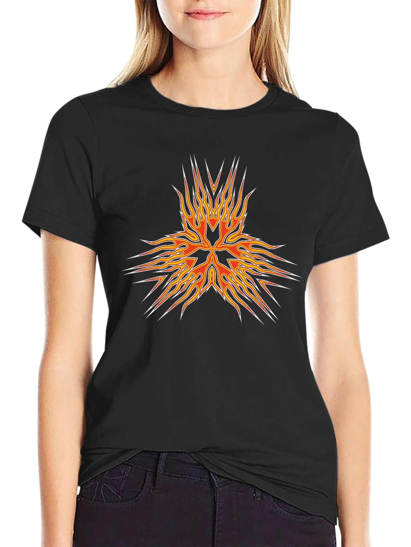 Fiery Flame Graphic T-Shirt - Black
