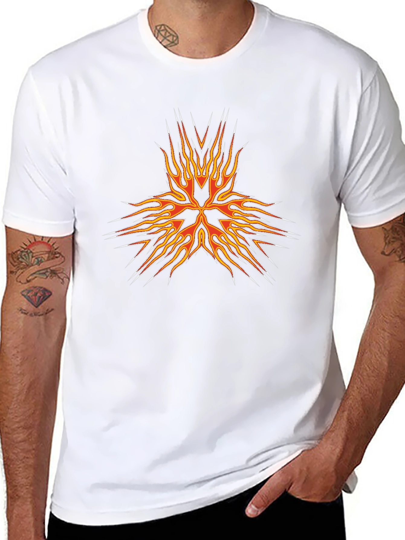 Fiery Flame Graphic T-Shirt - Black