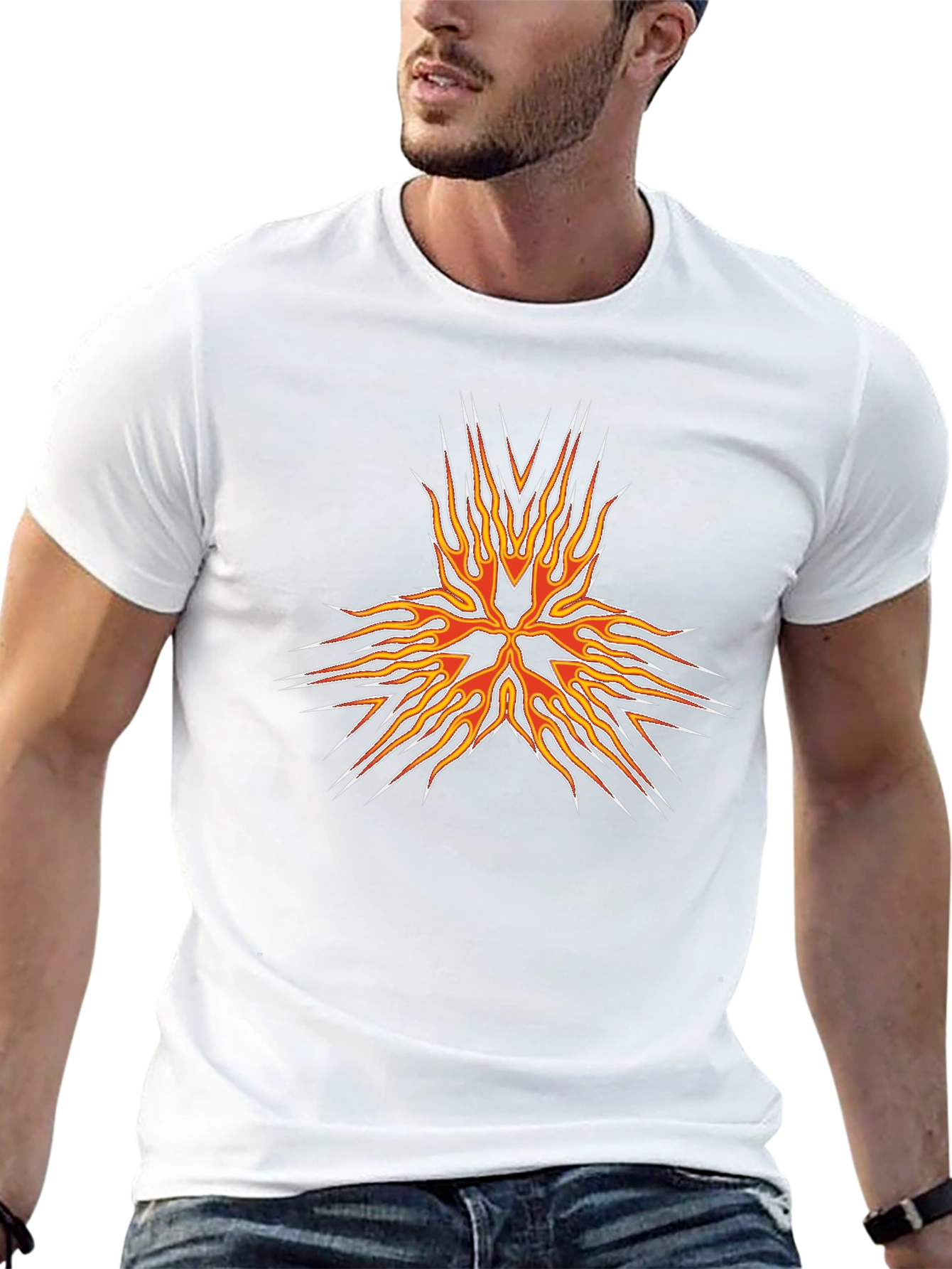 Fiery Flame Graphic T-Shirt - Black