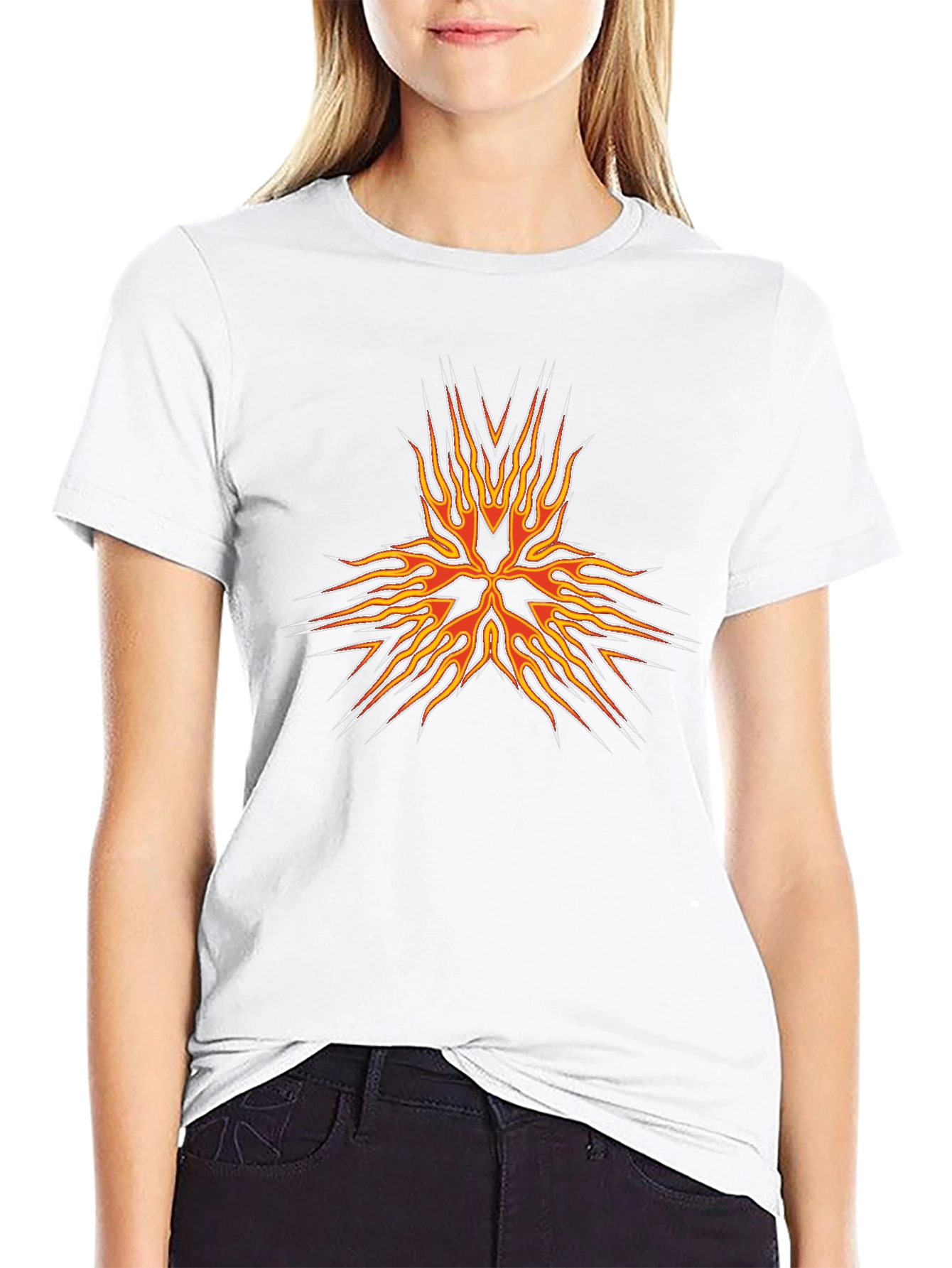 Fiery Flame Graphic T-Shirt - Black