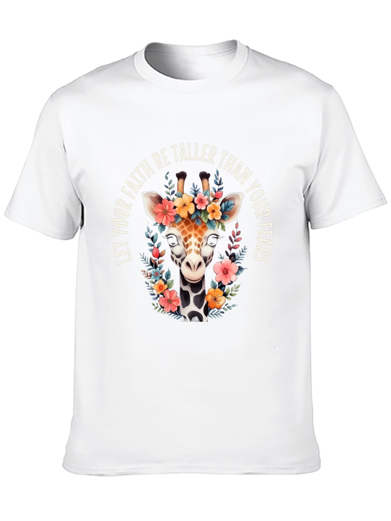 Floral Giraffe T-Shirt: Faith Over Fears