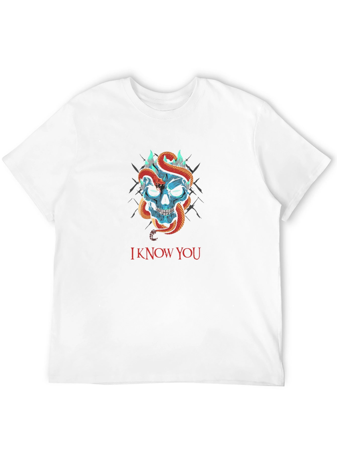 Skull and Snake Graphic Tee - I Know You