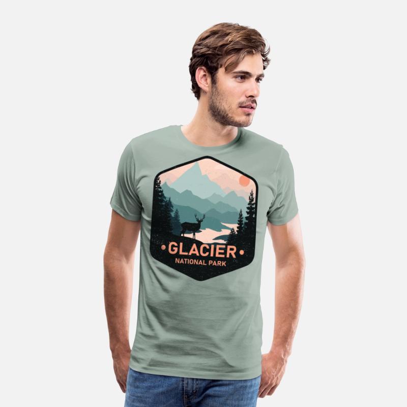 Vintage Glacier National Park Deer Mountains Gift