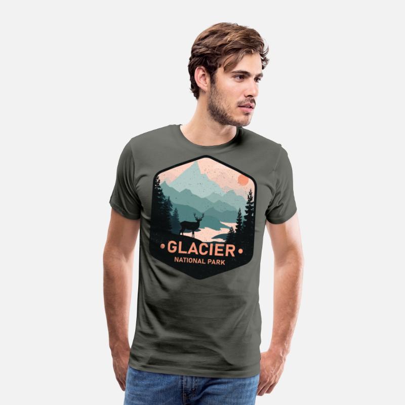 Vintage Glacier National Park Deer Mountains Gift