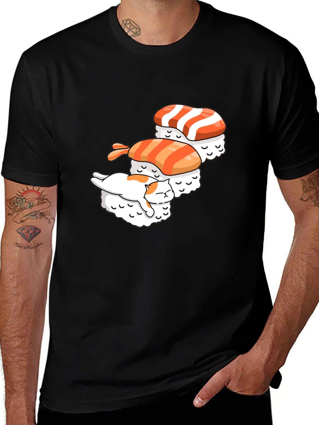 Sushi Cat Graphic Tee - Unique & Fun Design