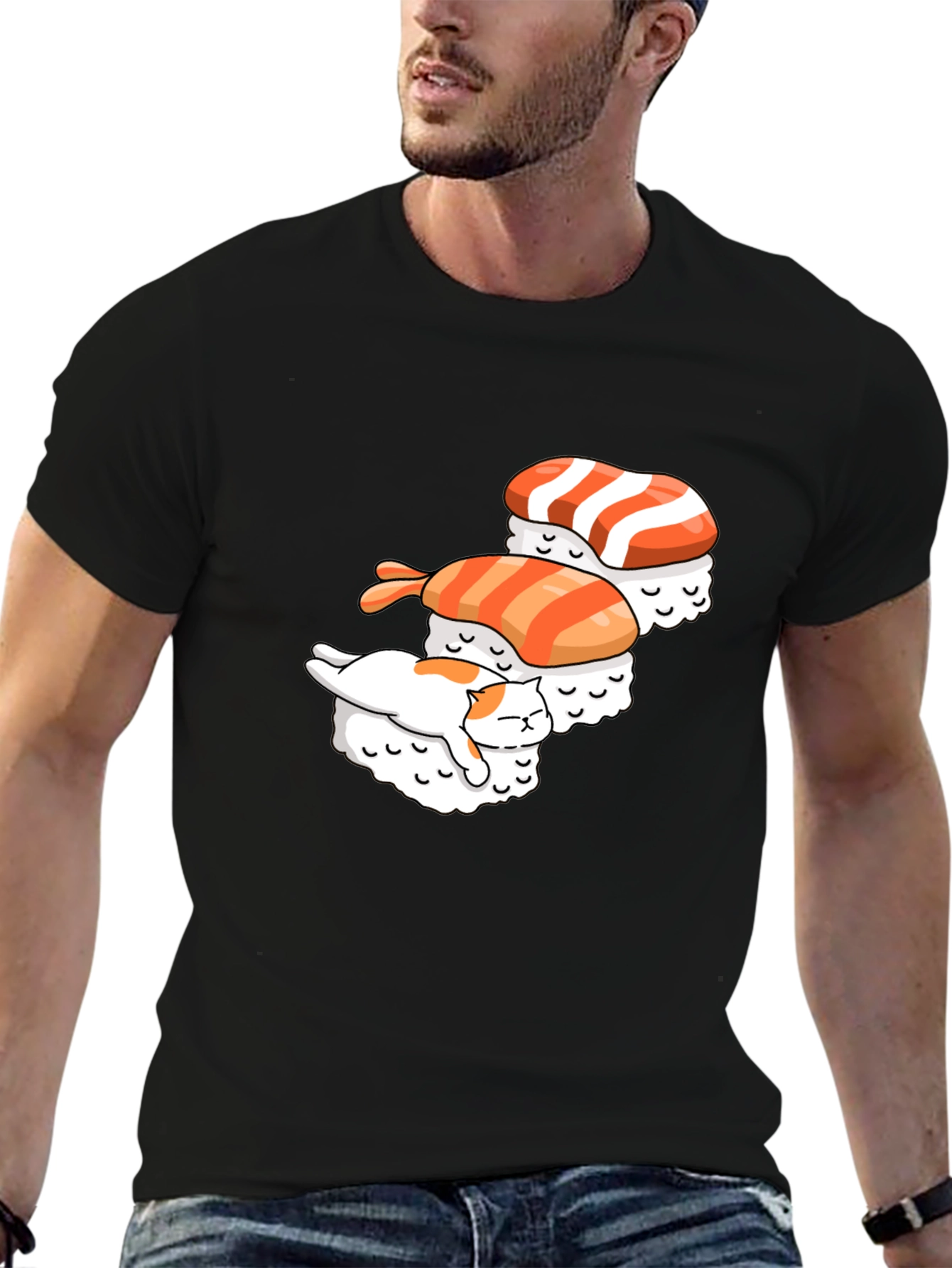 Sushi Cat Graphic Tee - Unique & Fun Design