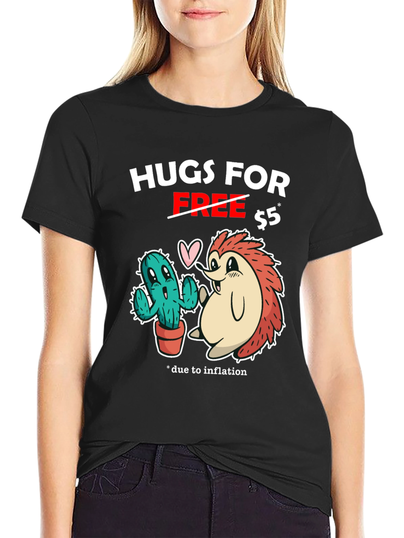 Hugs For Free $5 Funny Graphic T-Shirt