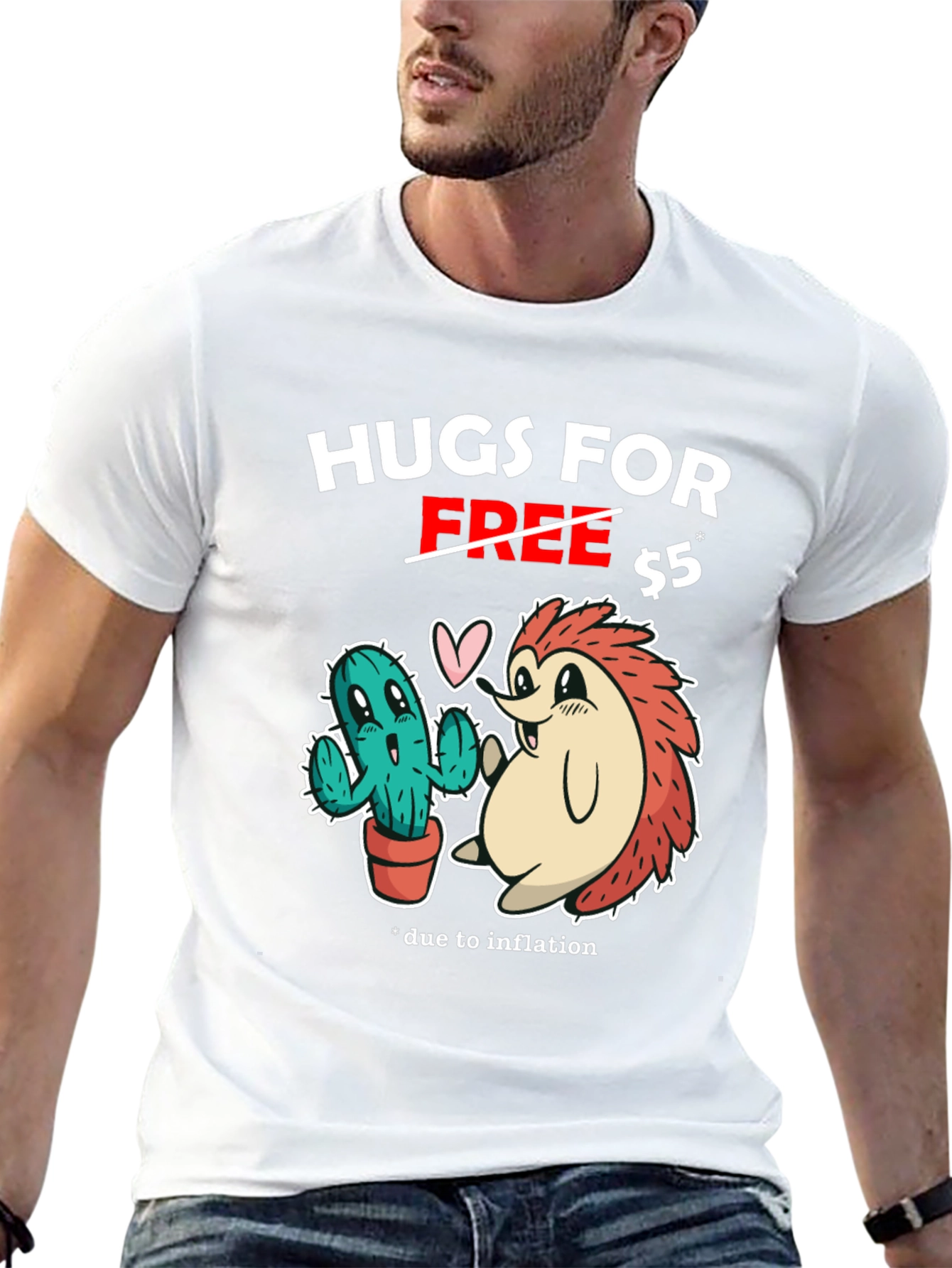 Hugs For Free $5 Funny Graphic T-Shirt