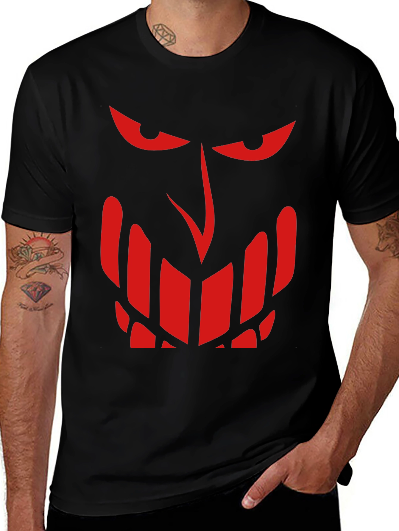 Mens Graphic Tee - Villain Face - Black