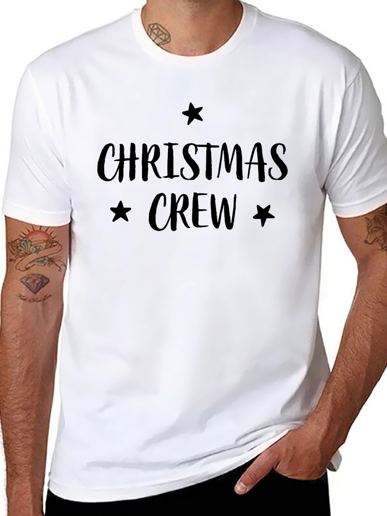 Christmas Crew Graphic Tee Shirt Holiday Gift