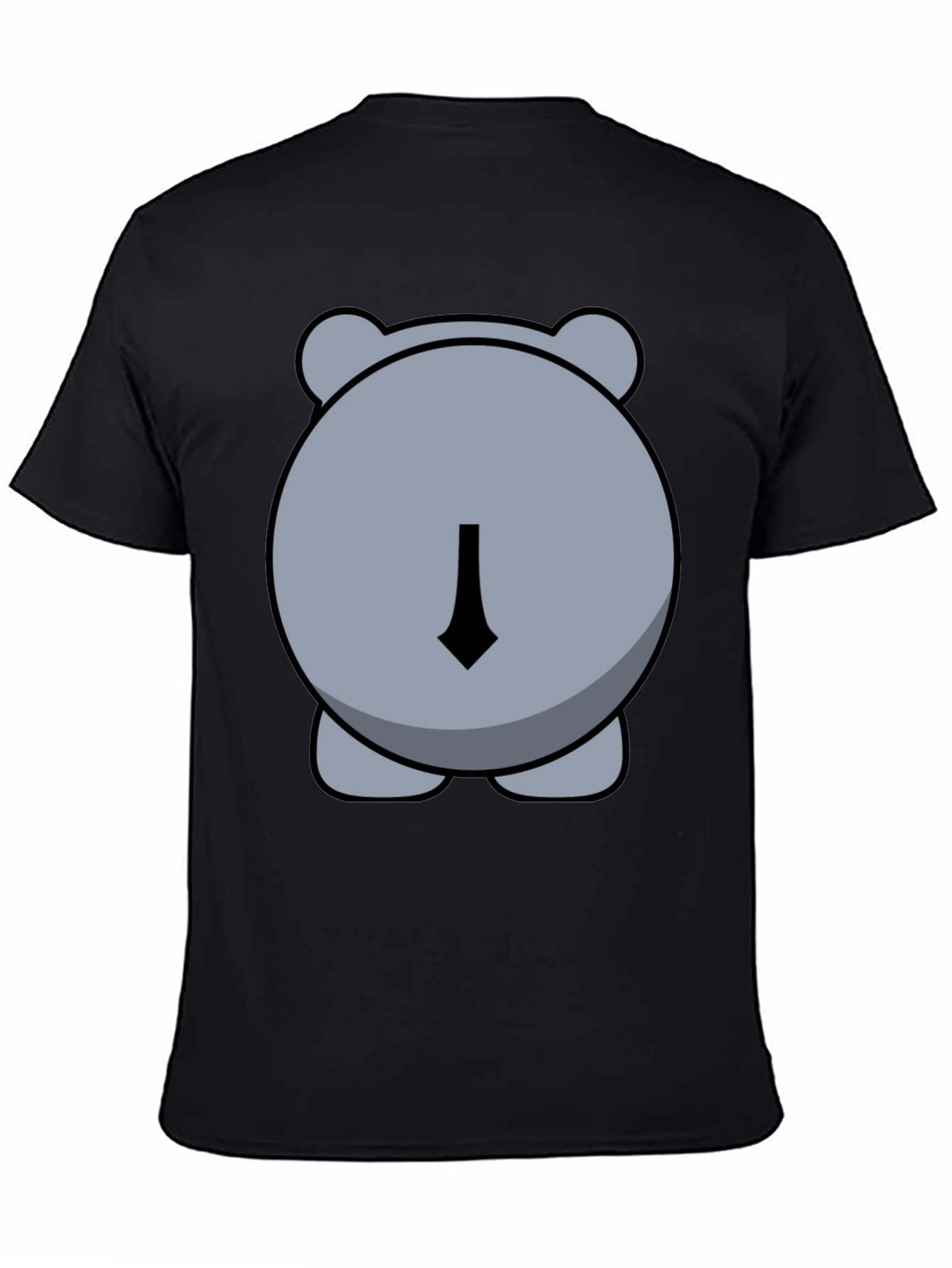Funny Hippo Butt Graphic Tee - Unisex Black T-Shirt