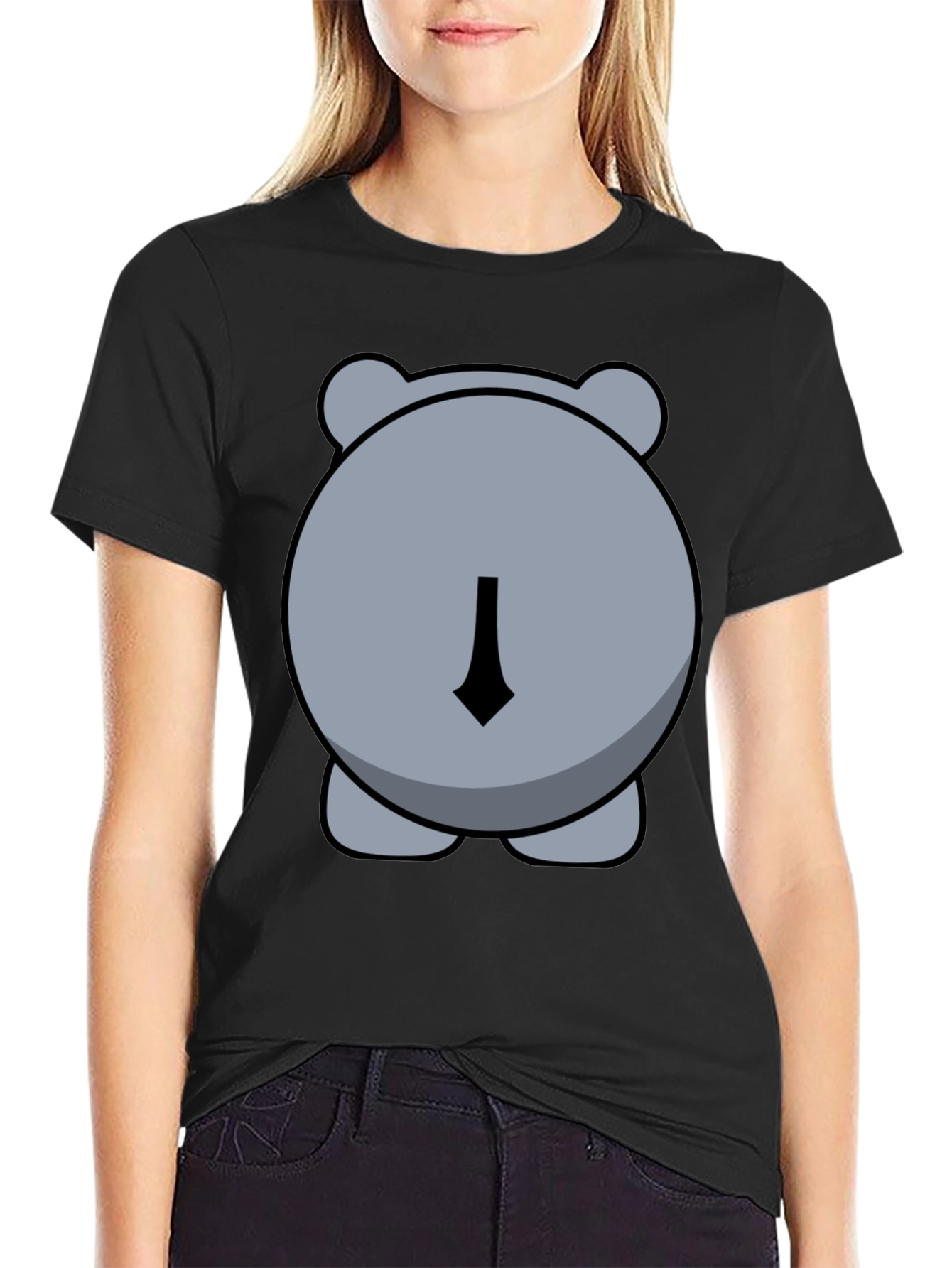 Funny Hippo Butt Graphic Tee - Unisex Black T-Shirt