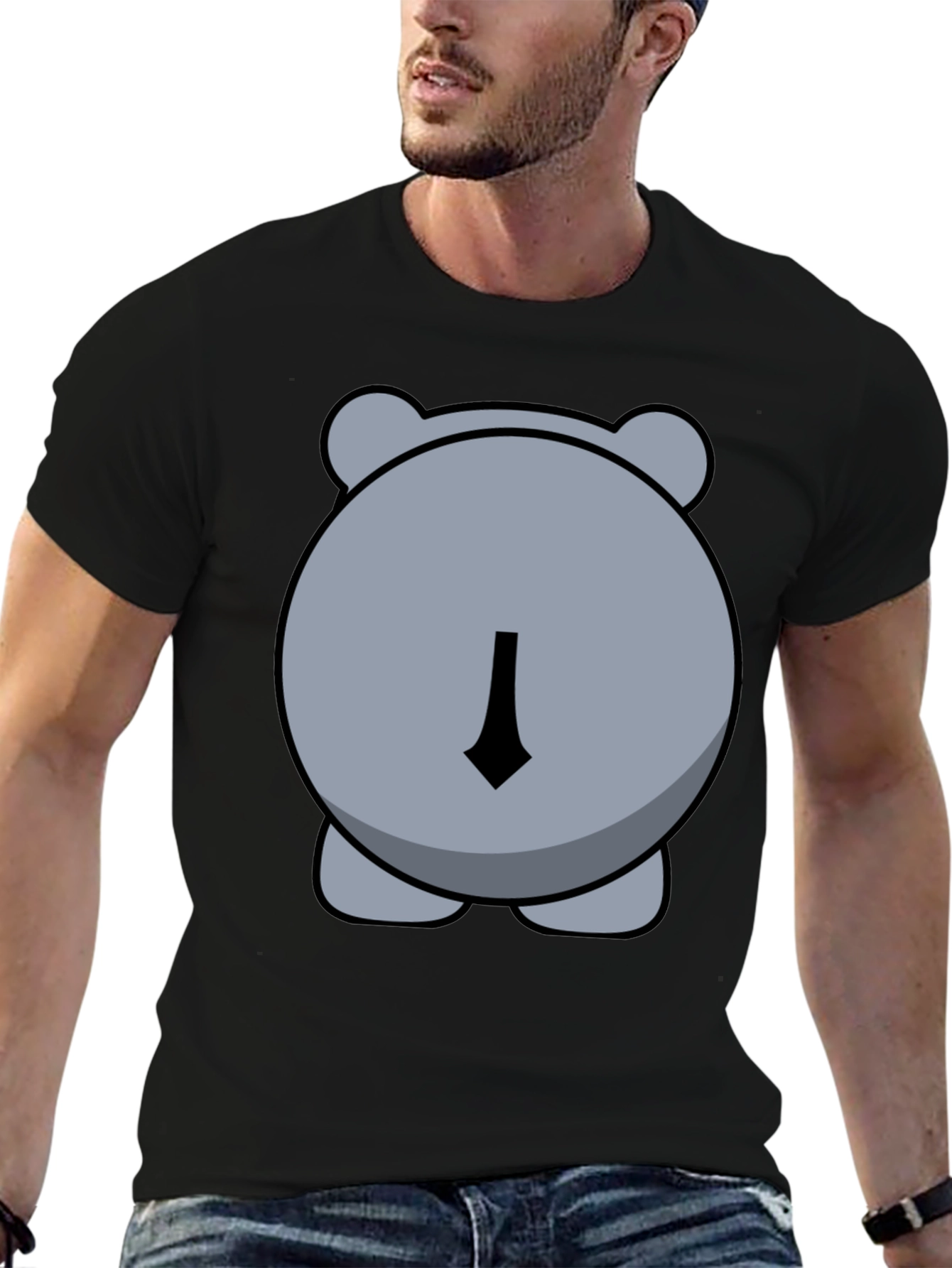 Funny Hippo Butt Graphic Tee - Unisex Black T-Shirt