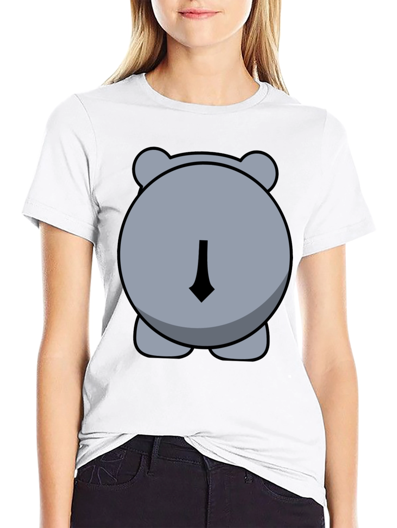 Funny Hippo Butt Graphic Tee - Unisex Black T-Shirt