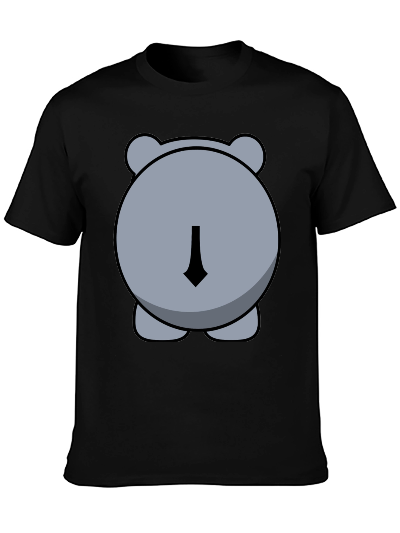 Funny Hippo Butt Graphic Tee - Unisex Black T-Shirt